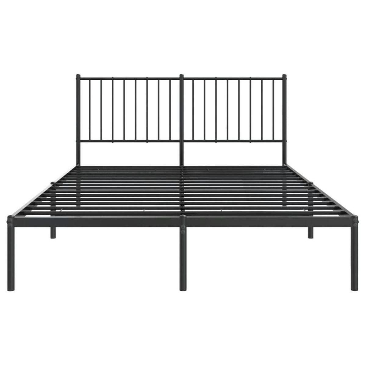 VIDAXL Cadre de lit metal sans matelas avec tete de lit noir 140x190cm
