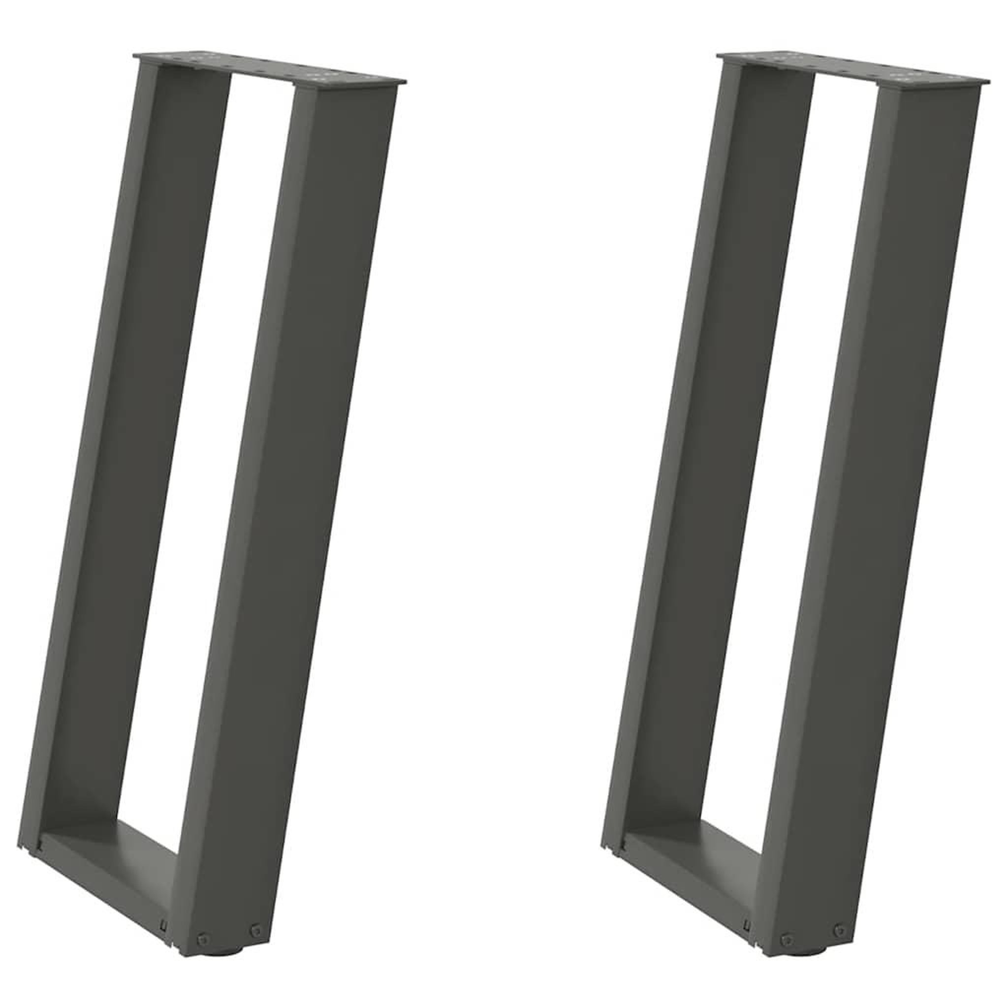 Voir la diapositive 2 : VIDAXL Pieds de table console forme de U 2 pcs 38x(72-73) cm acier