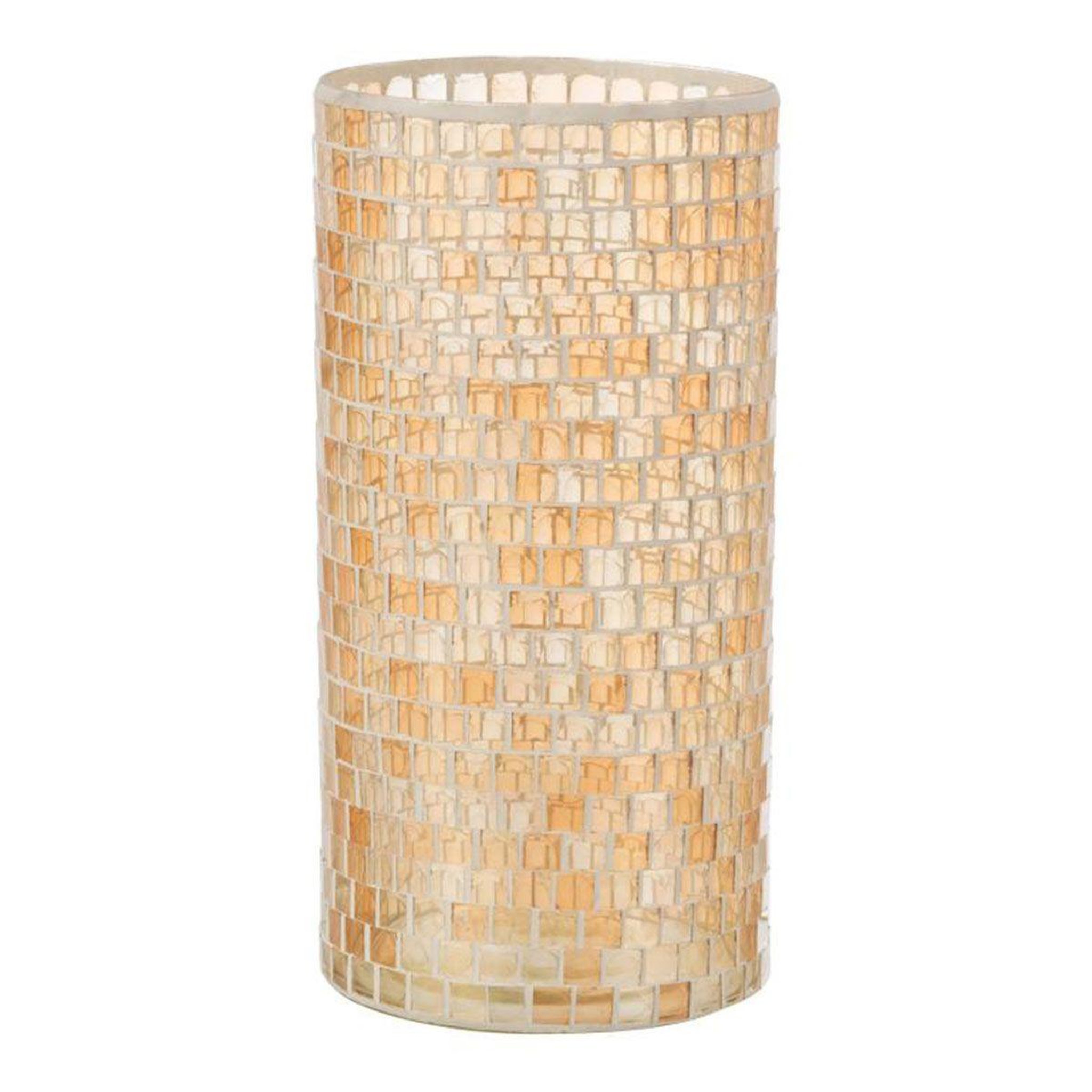 Voir la diapositive 1 : J-LINE Vase design  mosaïque ronde  30cm orange