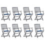 Voir la diapositive 1 : VIDAXL Chaises pliables d'exterieur lot de 8 et coussins Bois d'acacia
