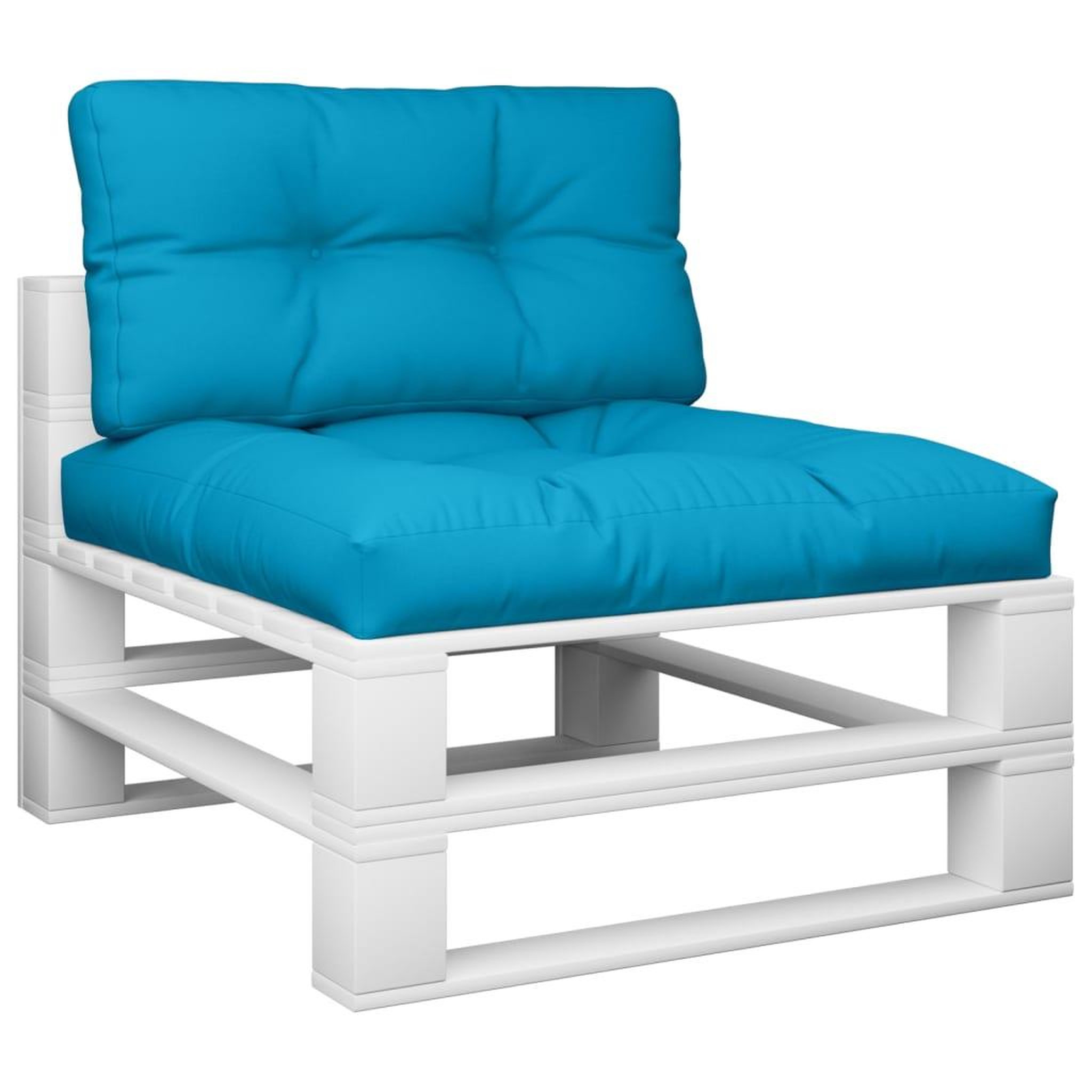 Voir la diapositive 3 : VIDAXL Coussins de palette lot de 2 bleu clair tissu