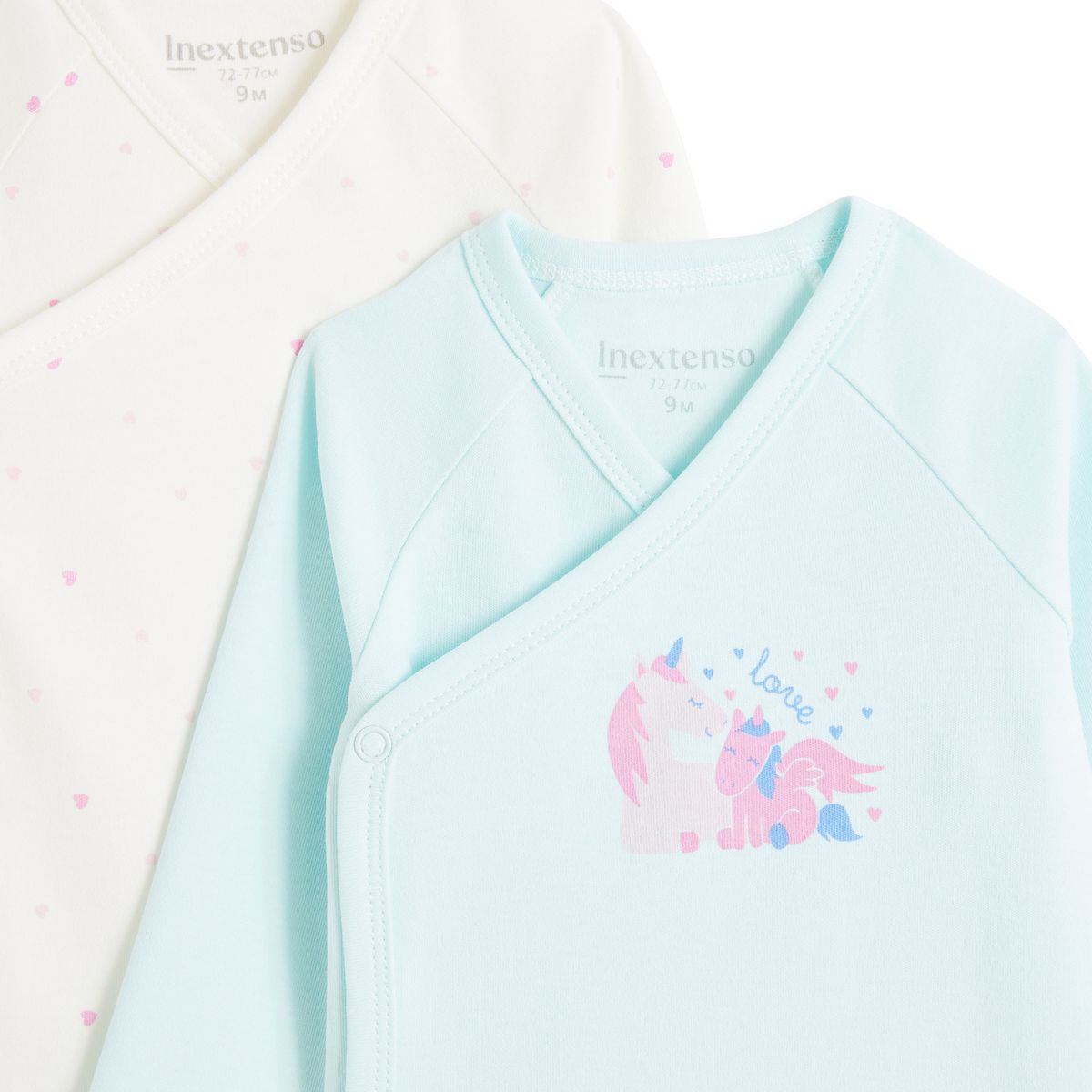 INEXTENSO Lot de 4 bodys manches longues en coton bébé