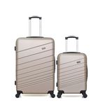 WAVE PARIS Lot de 2 - Valises grand format et cabine TIGRE. Coloris disponibles : Bleu, Beige, Gris, Rose