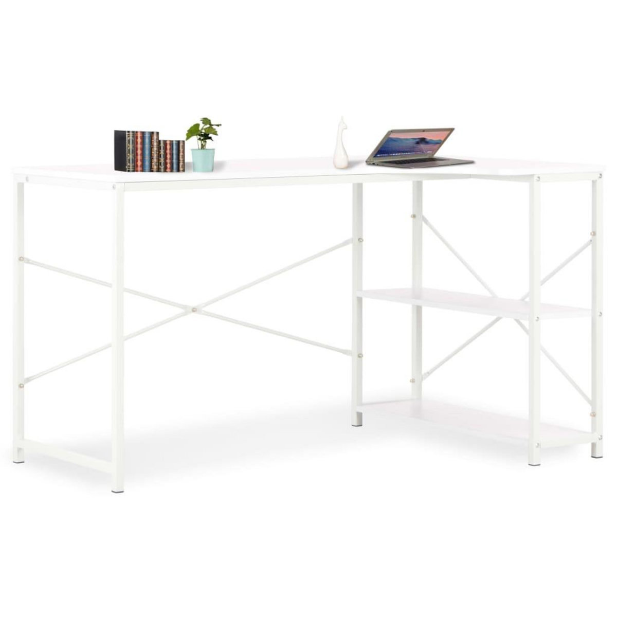VIDAXL Bureau d'ordinateur Blanc 120x72x70 cm