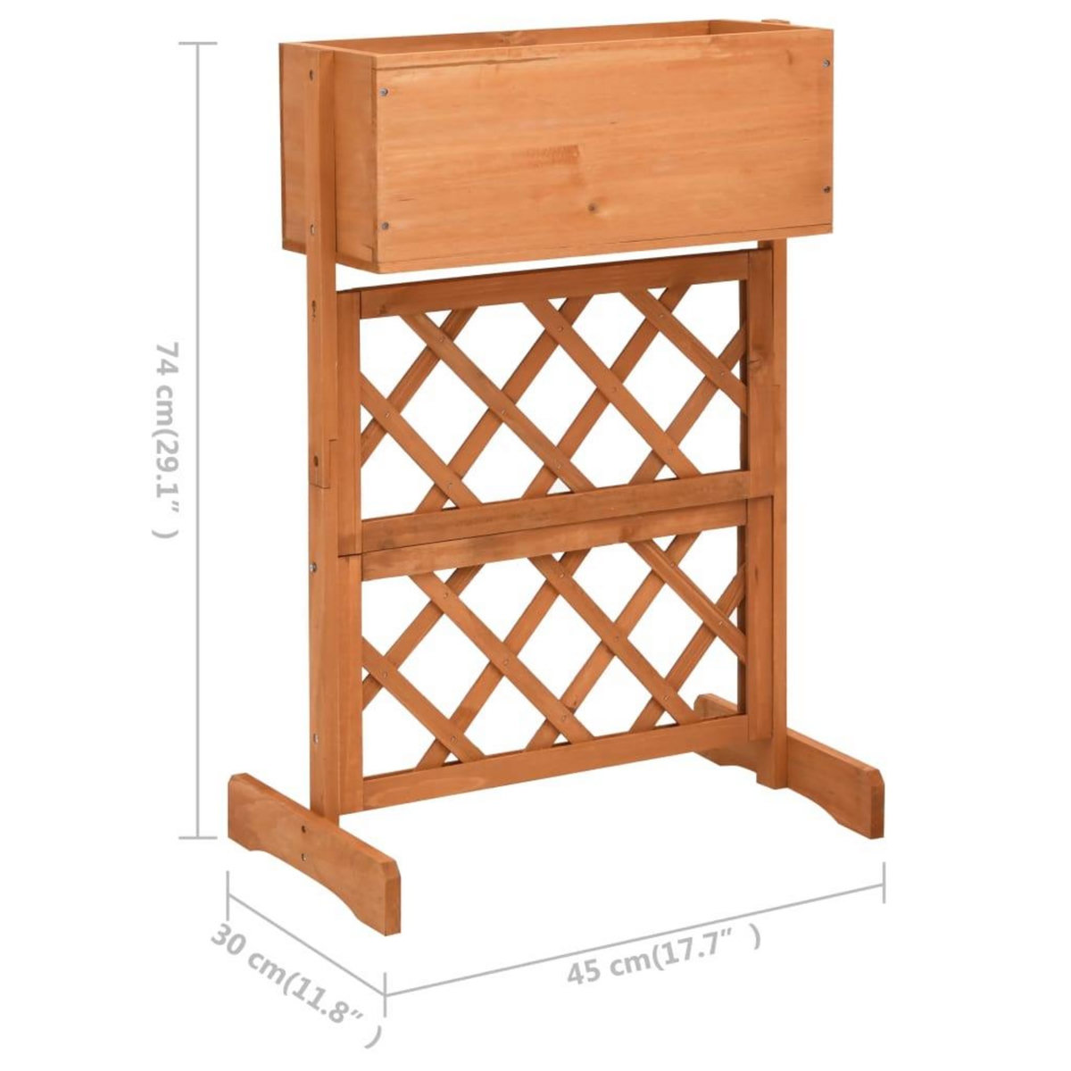 VIDAXL Jardiniere a treillis de jardin Orange 45x30x74cm Bois de sapin