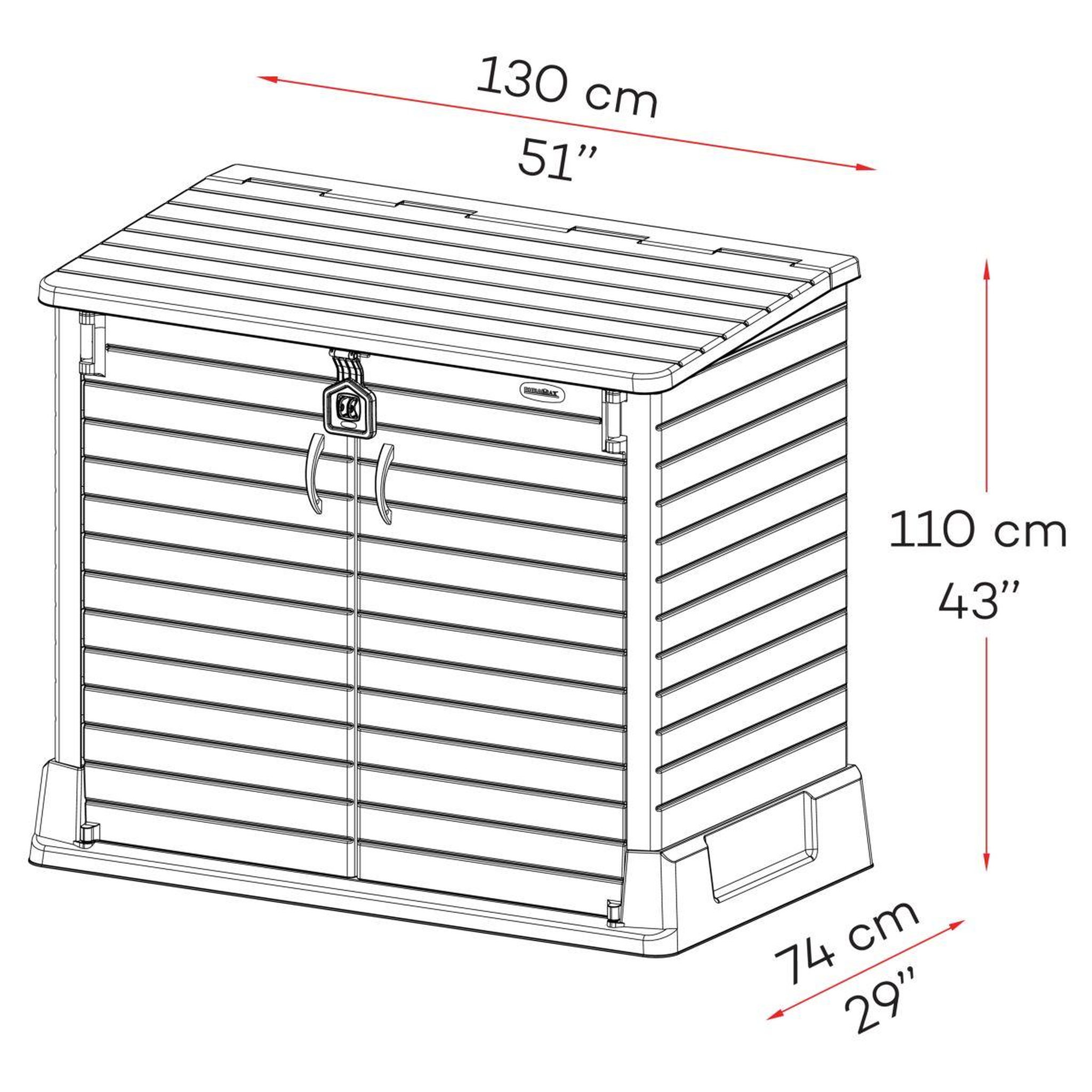 Voir la diapositive 4 : DURAMAX Armoire de rangement jardin Résine - Gris - 850L - STOREAWAY