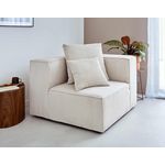 LISA DESIGN Colombine - module d'assise d'angle réversible - en velours côtelé. Coloris disponibles : Orange, Beige, Bleu, Vert, Noir, Gris