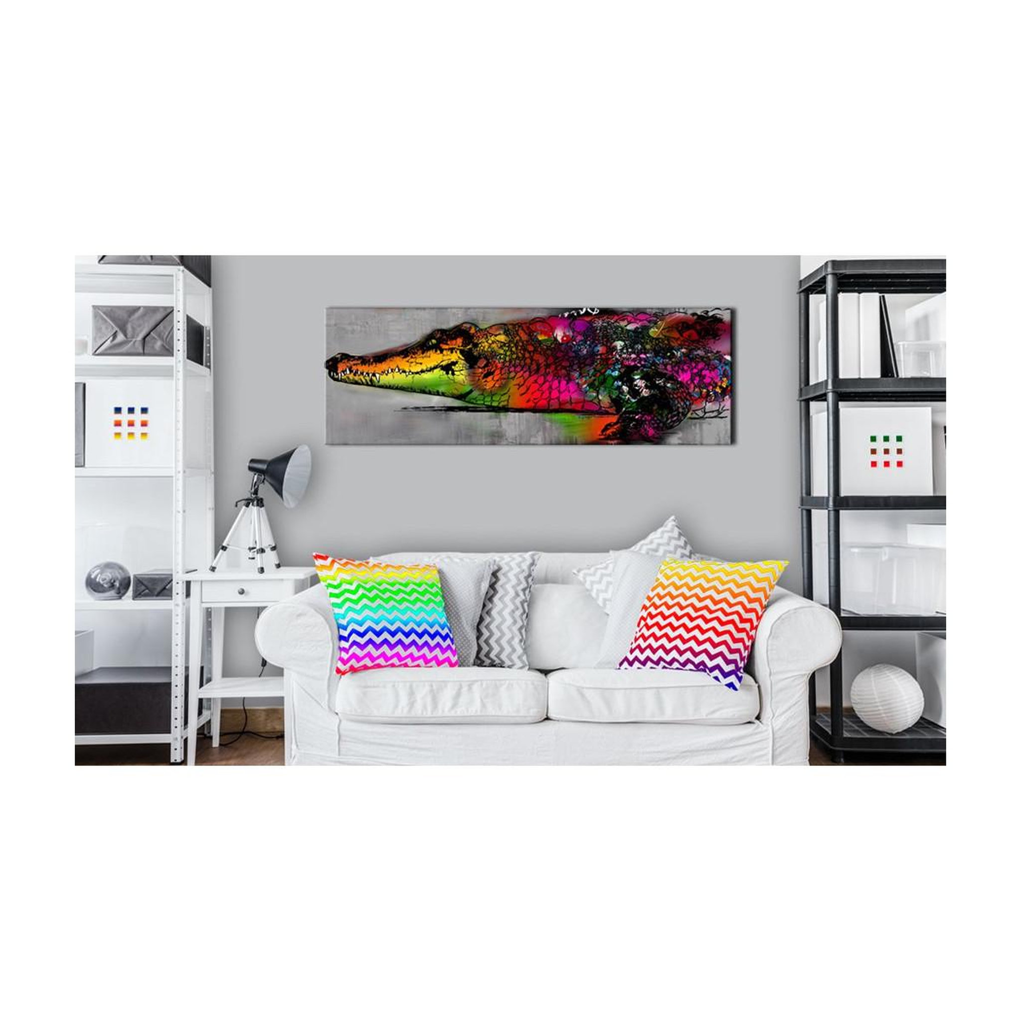 Voir la diapositive 2 : Paris Prix Tableau Imprimé  Colourful Alligator