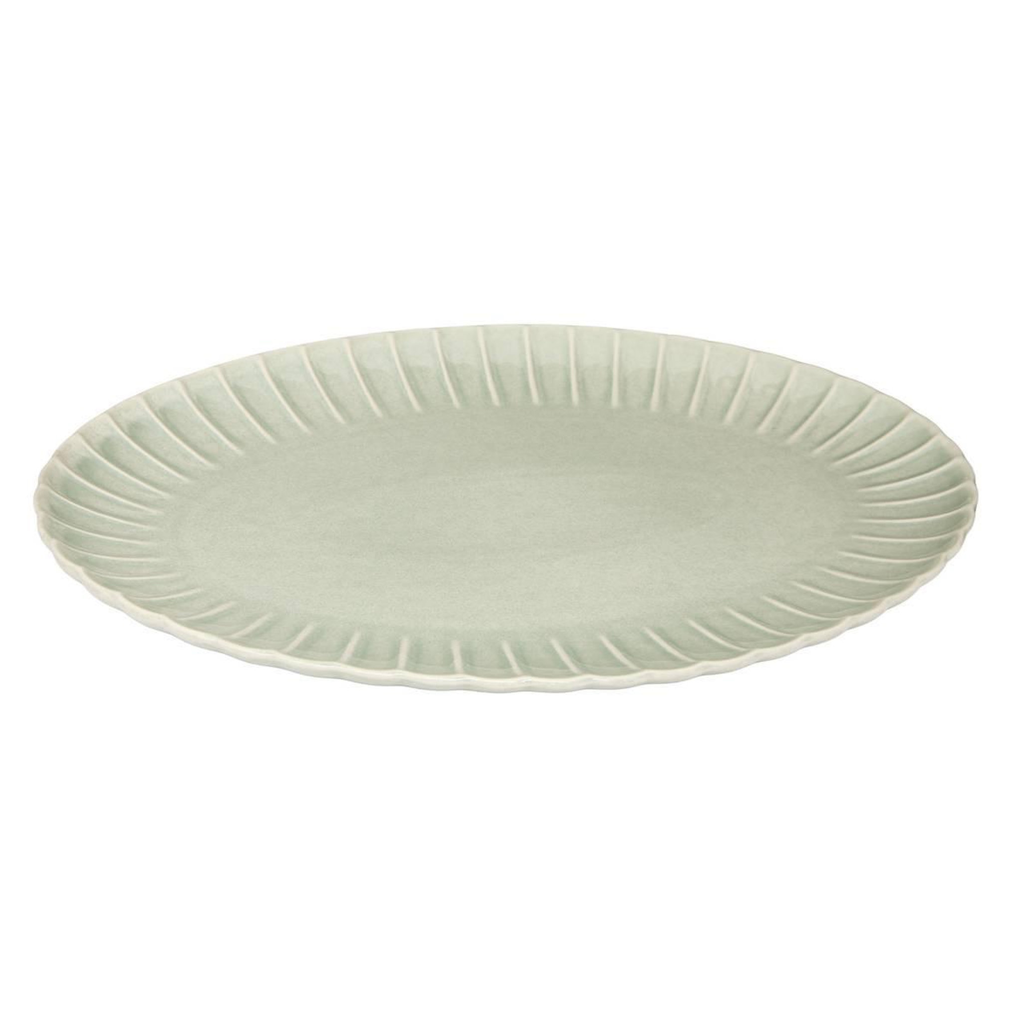SECRET DE GOURMET Plat de présentation en grès  romy  41cm vert