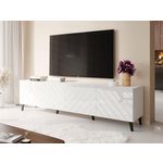 BEST MOBILIER Chloe - meuble tv - 4 portes - 200 cm. Coloris disponibles : Noir, Blanc