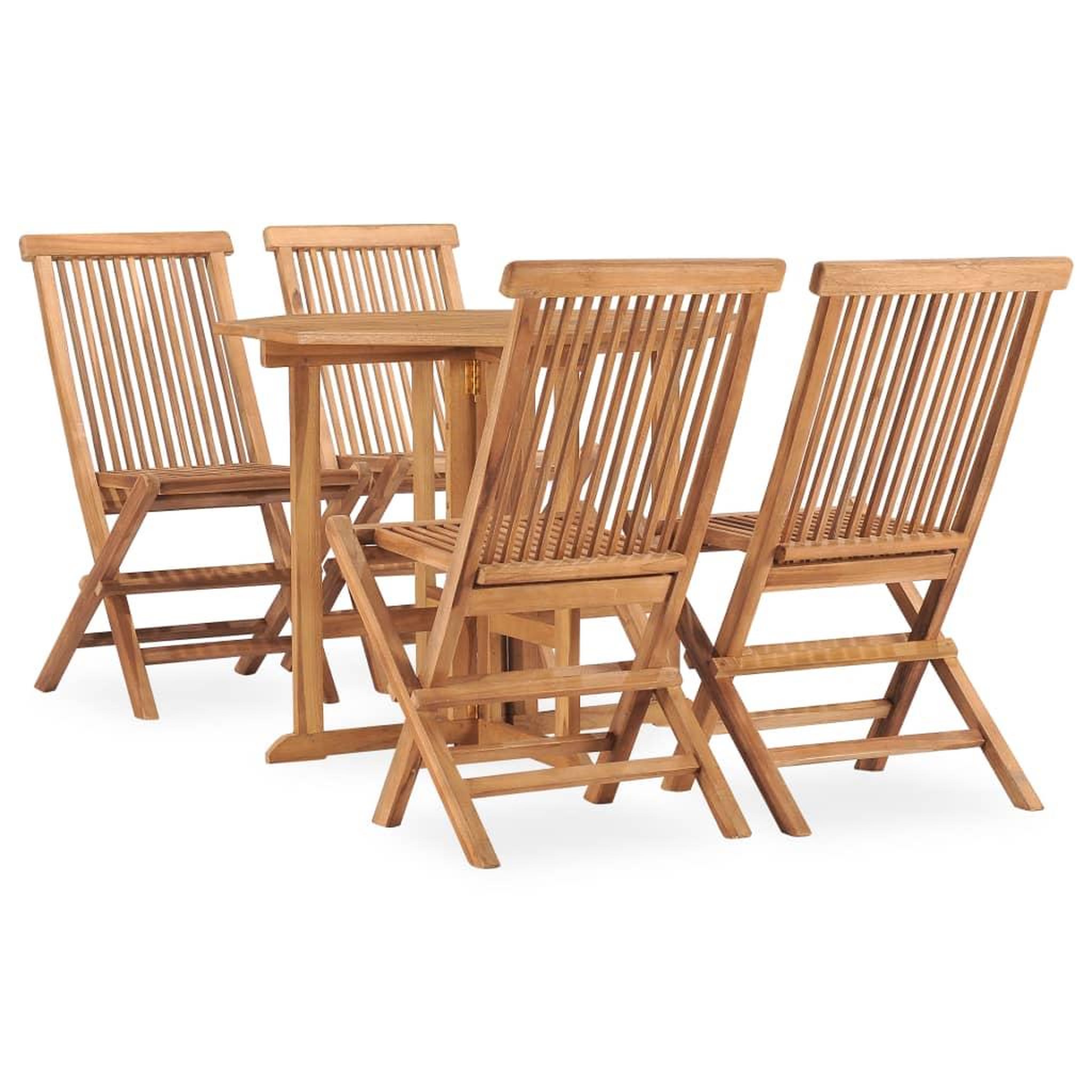 VIDAXL Ensemble a manger d'exterieur pliable 5 pcs Bois solide de teck