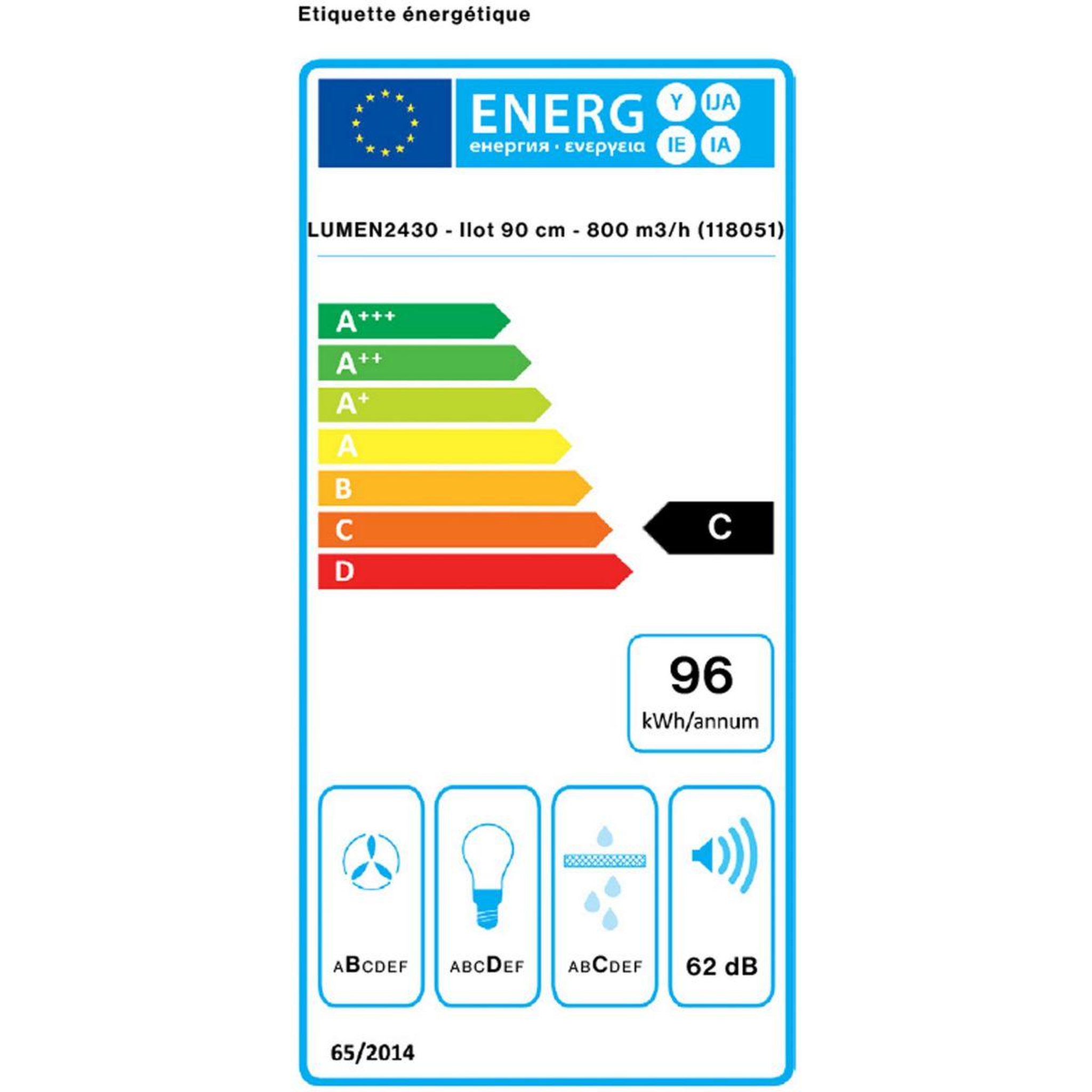 Voir la diapositive 6 : Falmec Hotte décorative murale LUMEN2430