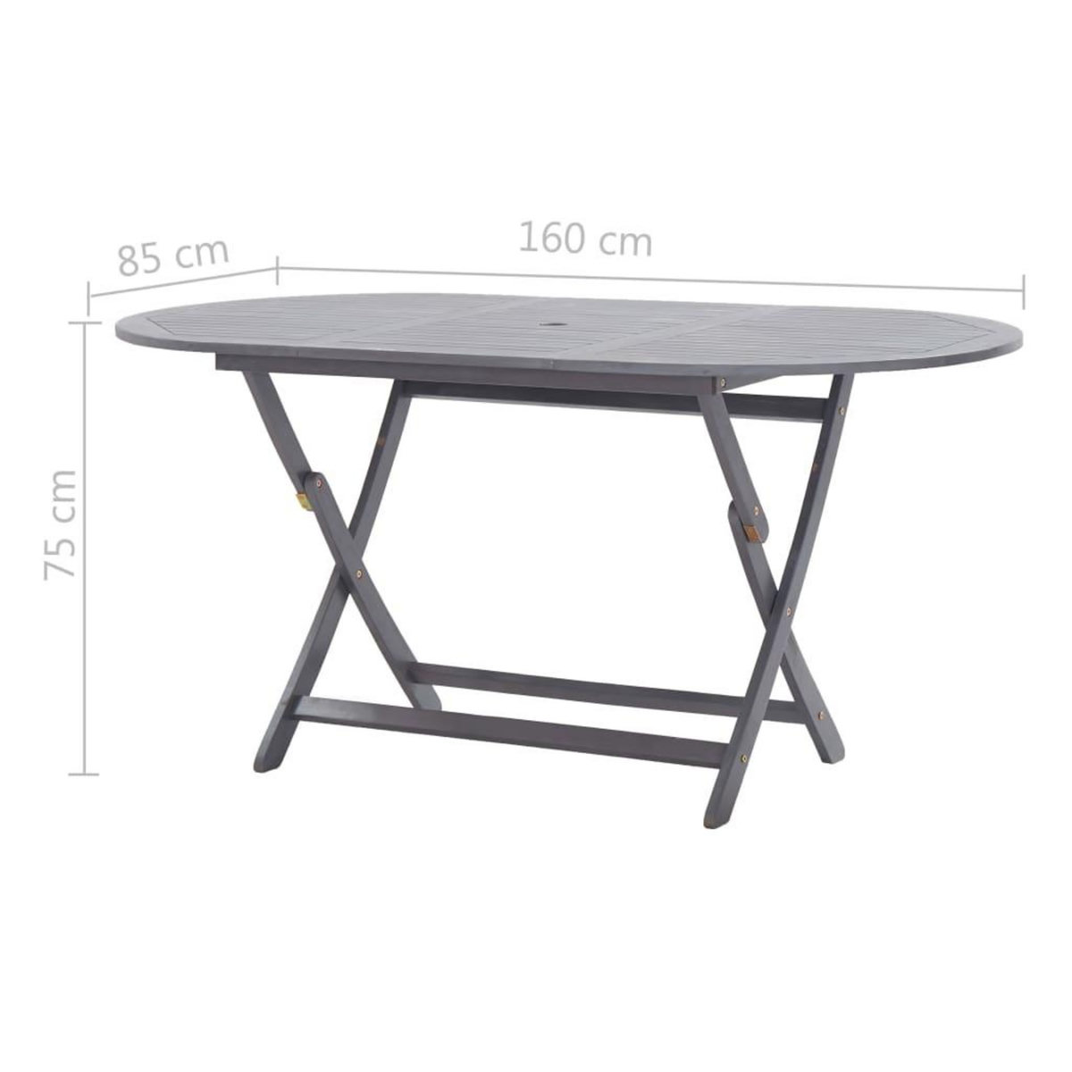 VIDAXL Ensemble a manger de jardin 7 pcs Bois d'acacia massif Gris