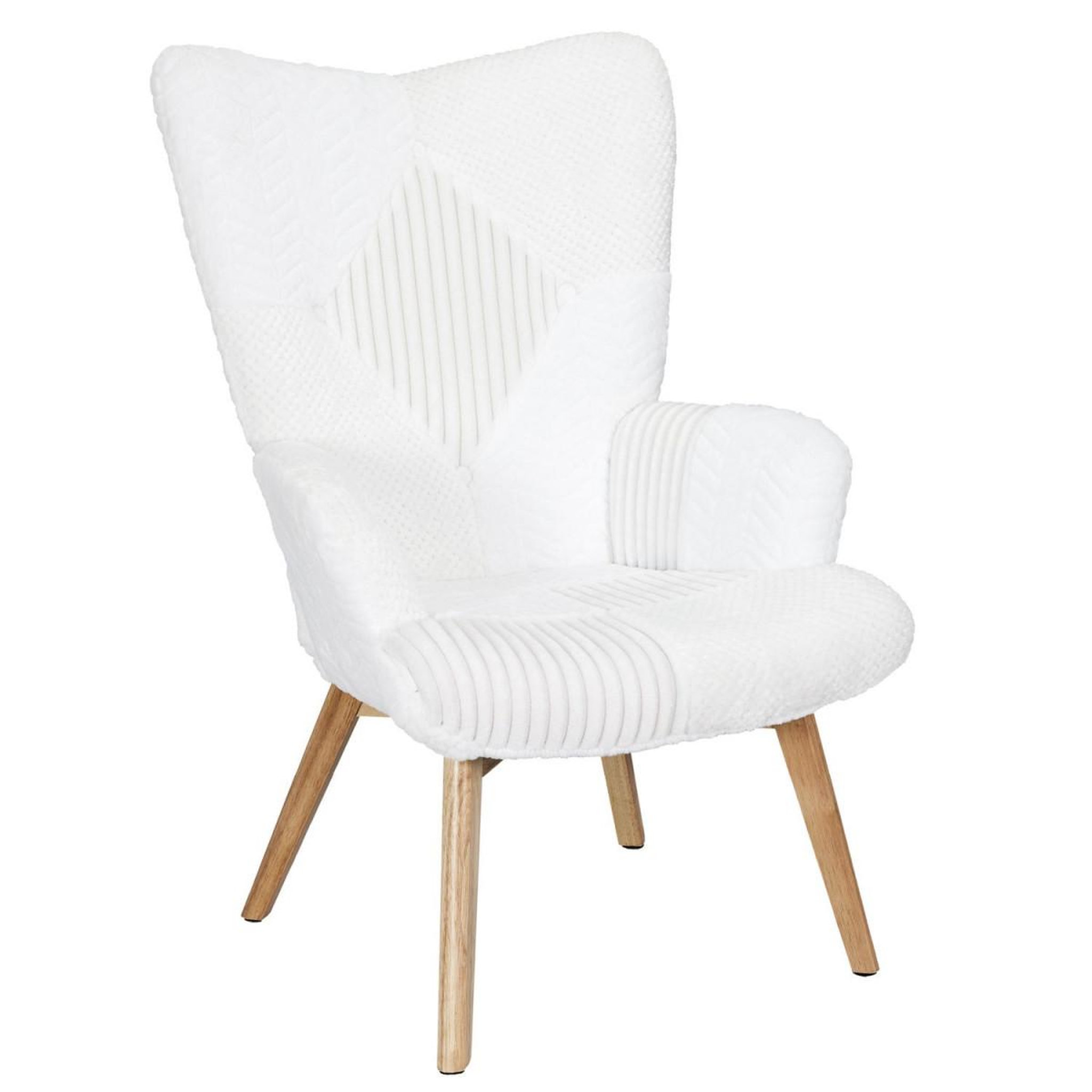 The Home Deco Factory Fauteuil patchwork  helsinki  100cm blanc