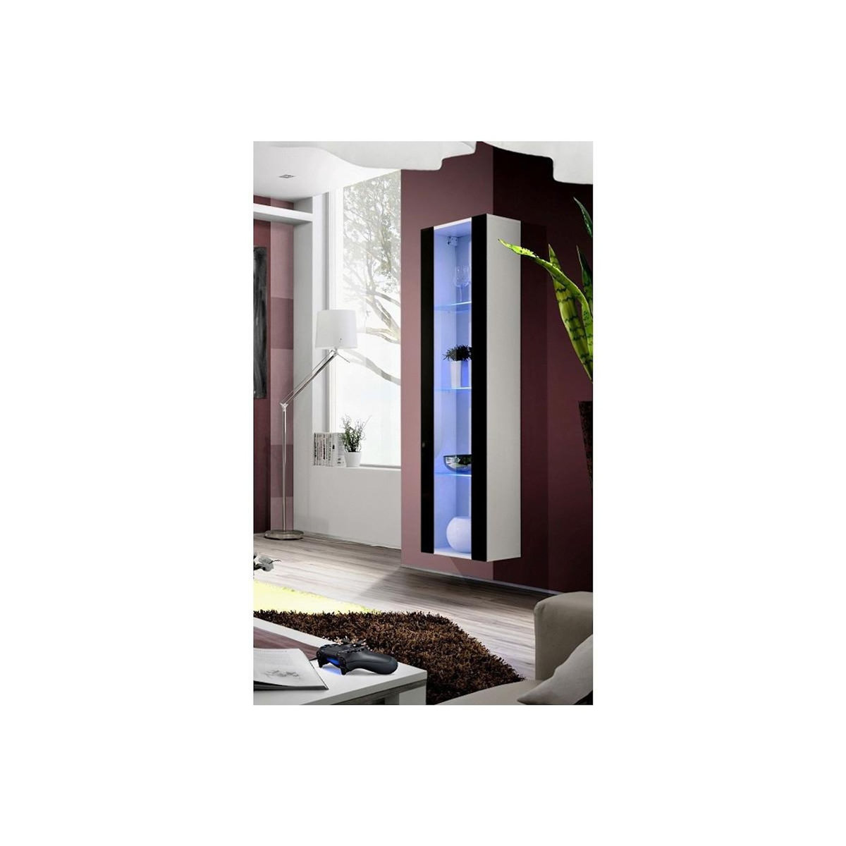 Paris Prix Vitrine LED Murale Design  Fly C4  170cm Noir & Blanc
