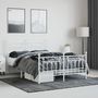 Voir la diapositive 4 : VIDAXL Cadre de lit metal sans matelas et pied de lit blanc 140x190 cm
