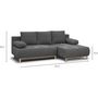 Voir la diapositive 5 : MARKET24 Canapé d'angle droit convertible MIKA 3 places - Tissu gris clair - Coffre de rangement - L218 x P98/145 x H84 cm