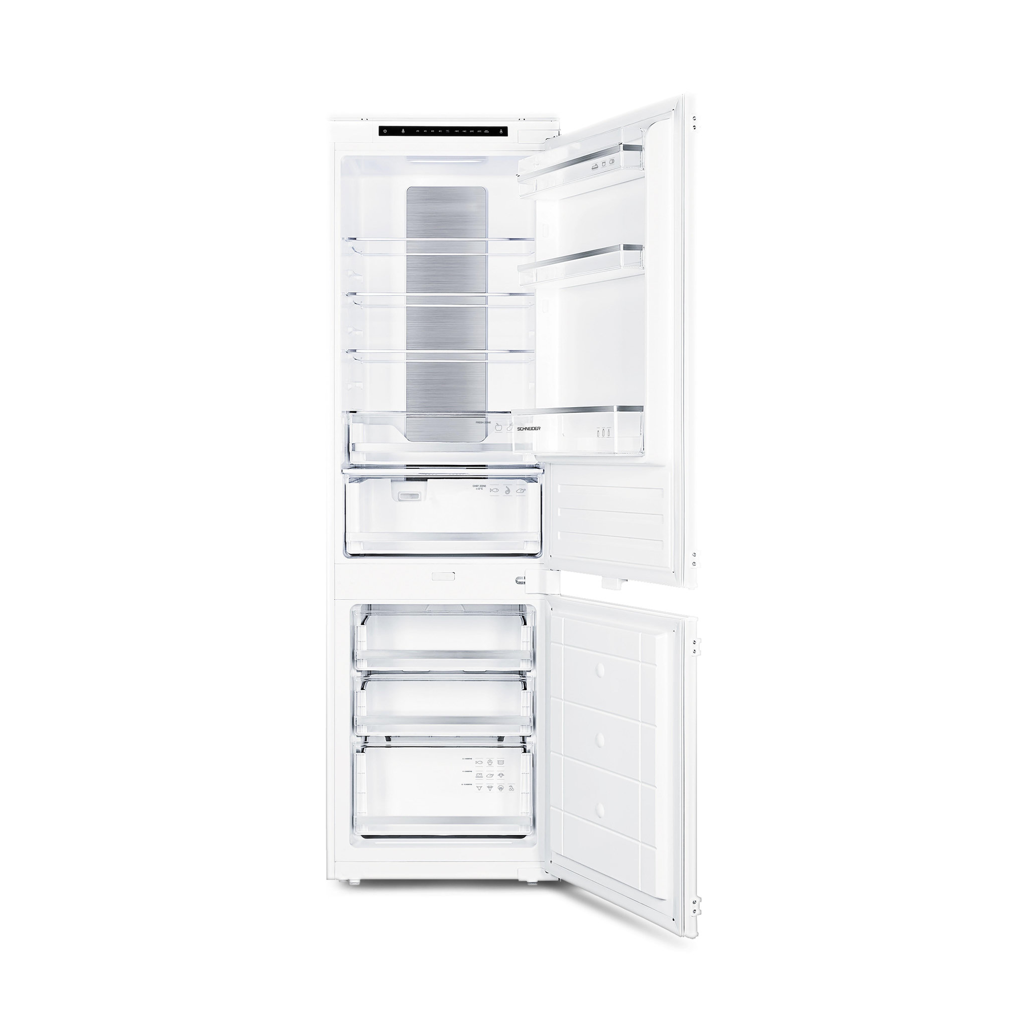 SCHNEIDER Réfrigérateur combiné 244L Blanc - SCRCI177NF-E