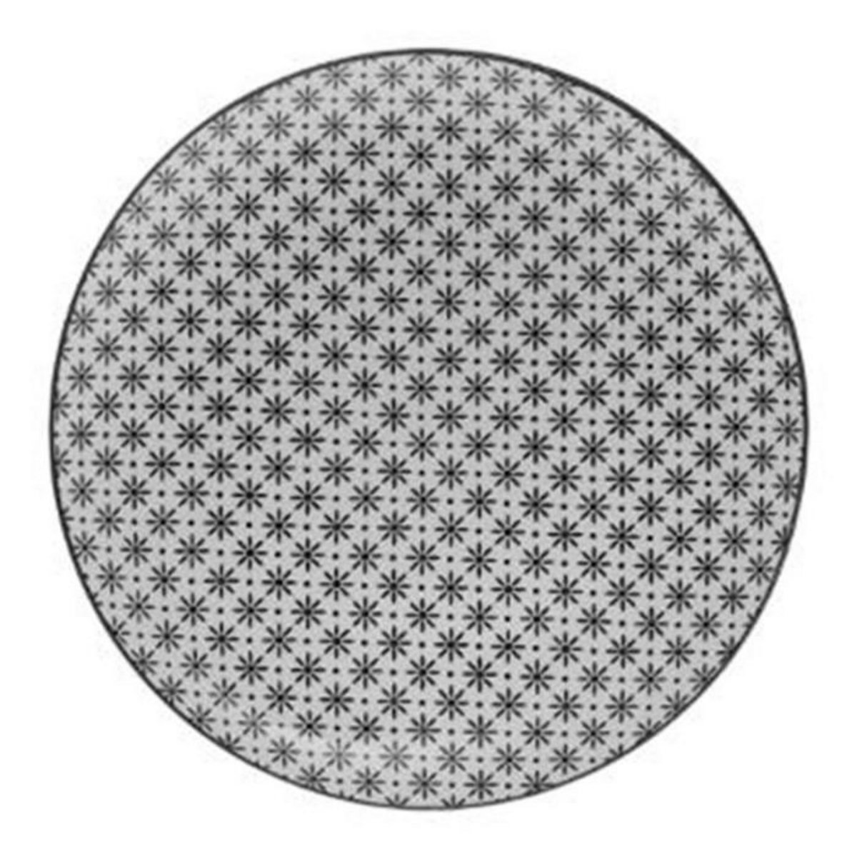 SECRET DE GOURMET Lot de 6 Assiettes à Dessert  Bohemia Fleur  19cm Noir