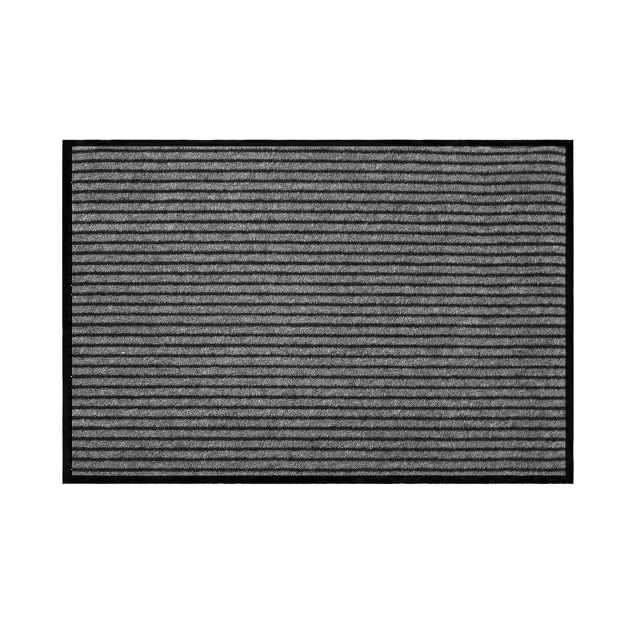 Douceur d'Intérieur Tapis d'Entrée Anti-Poussière  Toscan  80x120cm Noir & Gris