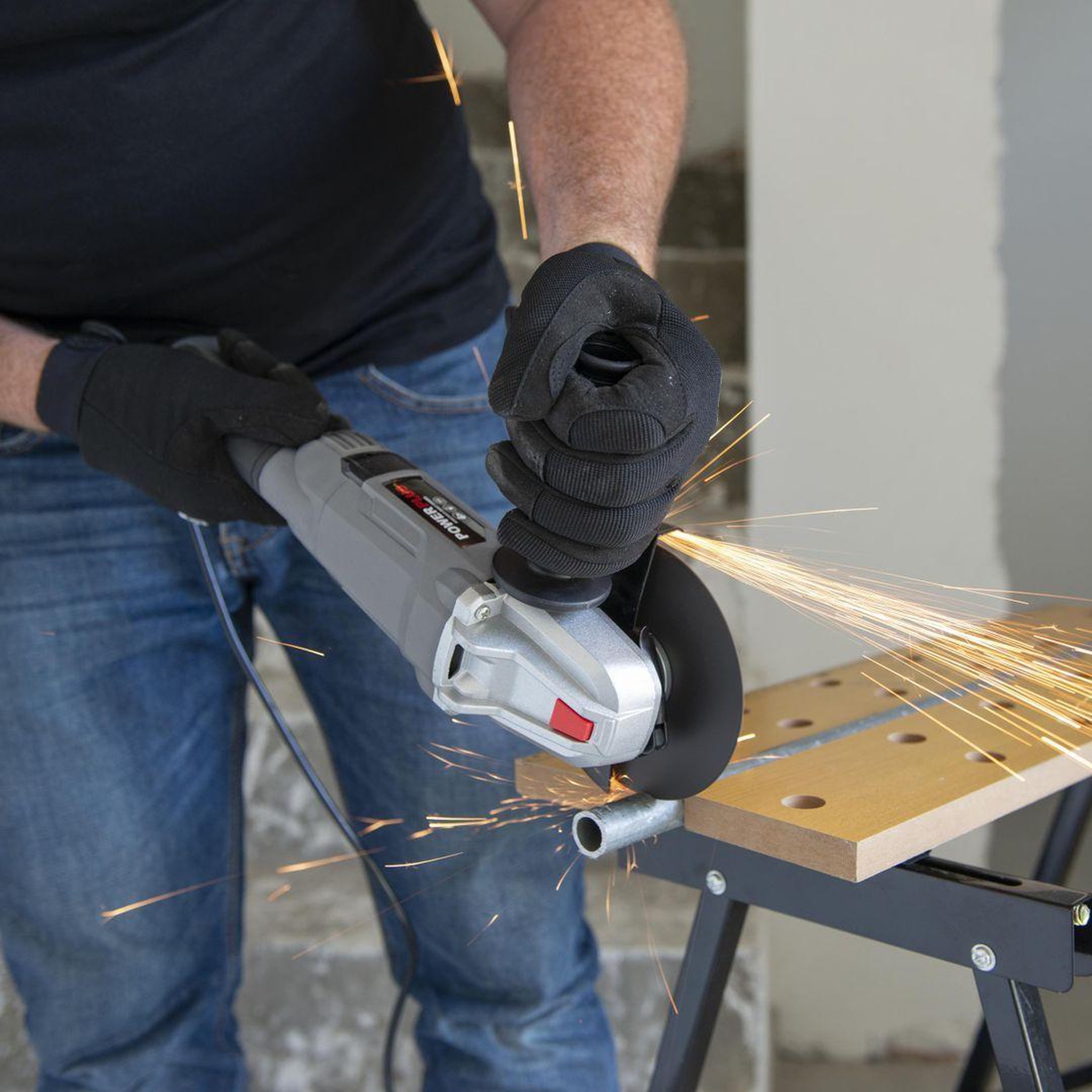 Voir la diapositive 3 : POWERPLUS Meuleuse longue 125mm 900w Powerplus