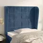 VIDAXL Tete de lit avec oreilles Bleu fonce 103x23x118/128 cm Velours