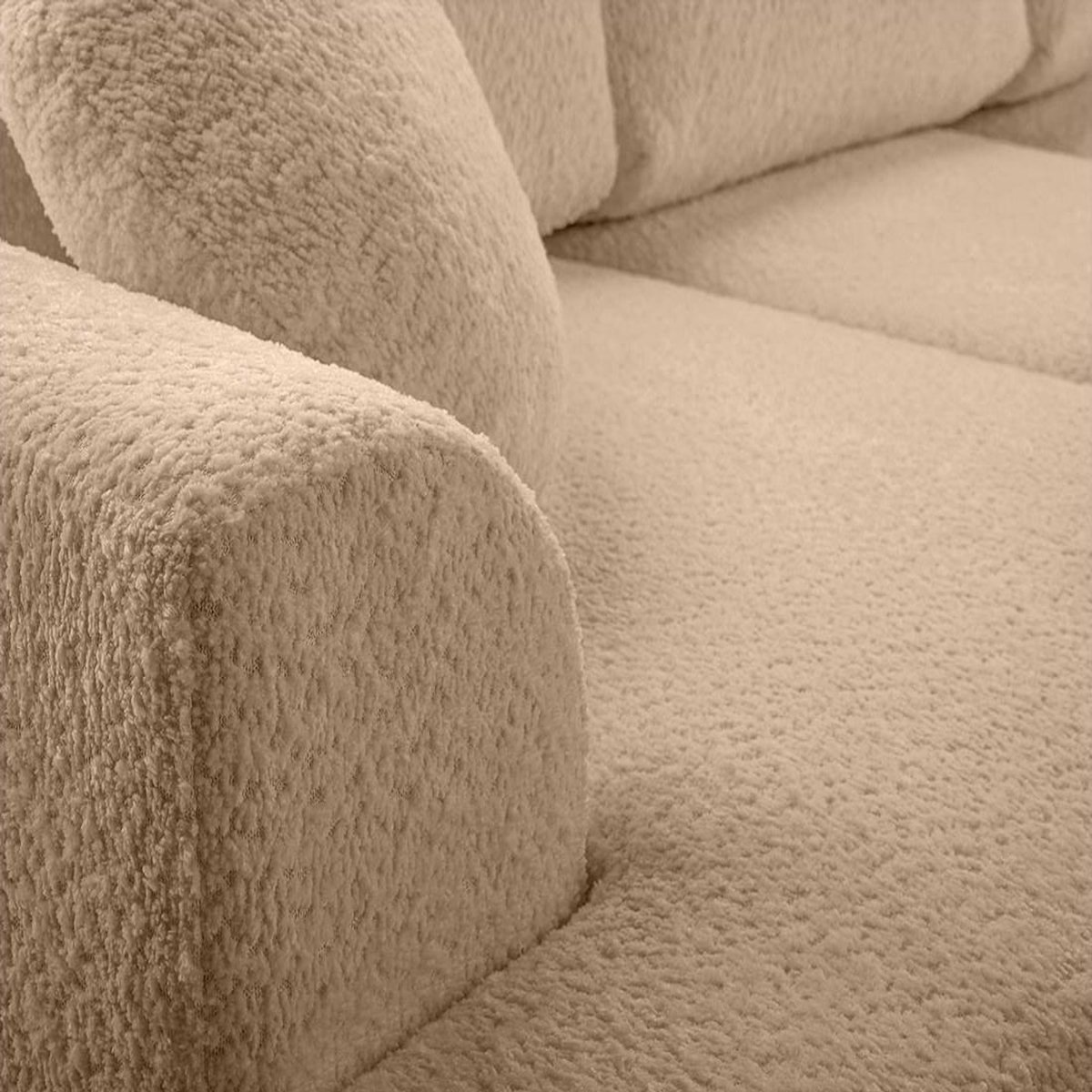 BEST MOBILIER Candela - canapé d'angle droit 4 places - convertible avec coffre - en tissu bouclette