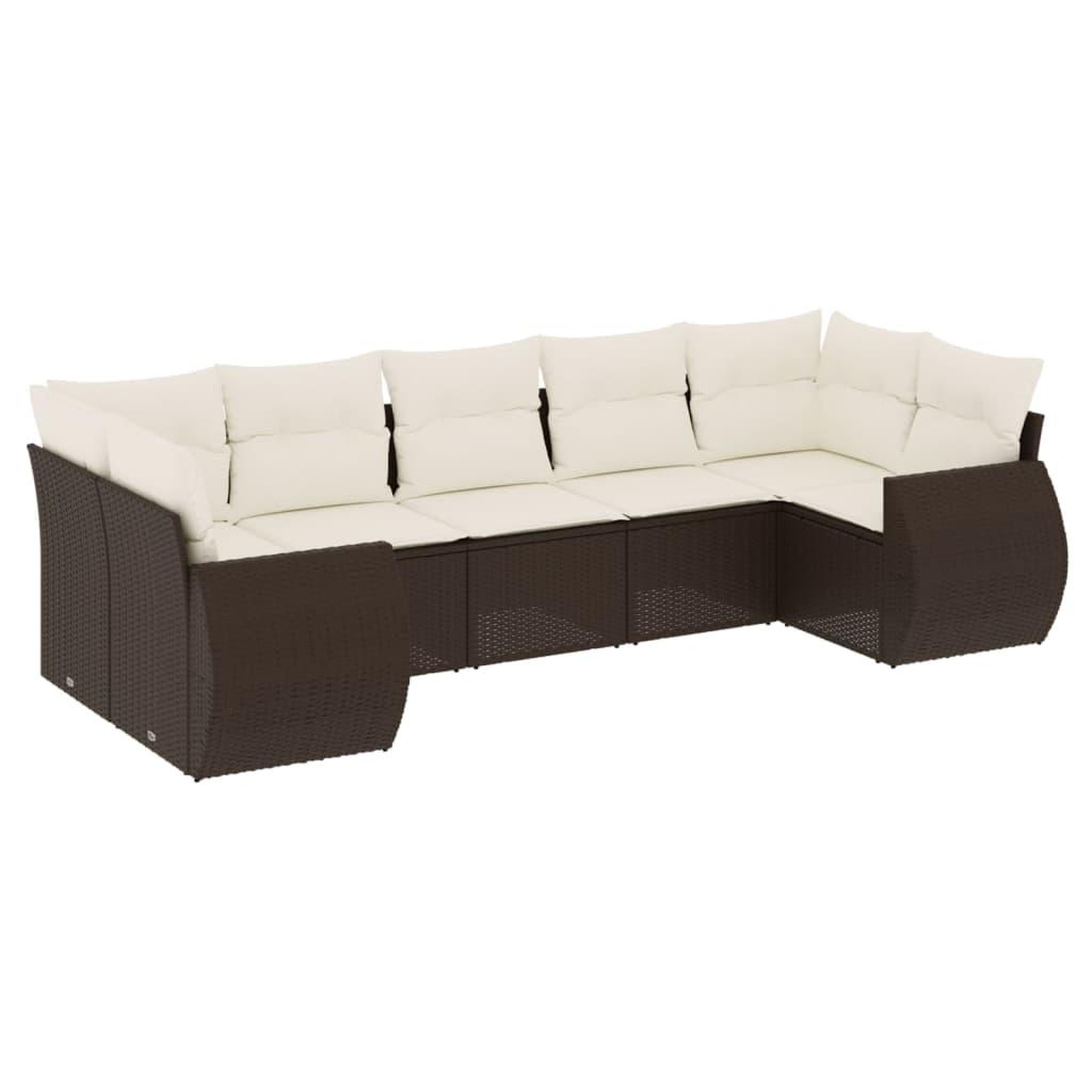 Voir la diapositive 2 : VIDAXL Salon de jardin avec coussins 7 pcs marron resine tressee