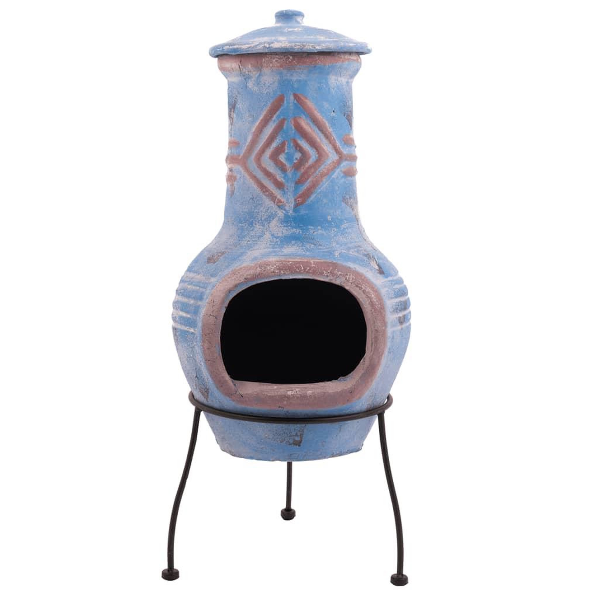 Voir la diapositive 2 : REDFIRE RedFire Cheminee Colima Argile Bleu marine/rouge 86031