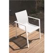 DCB GARDEN Fauteuil de jardin empilable aluminium blanc MYKONOS
