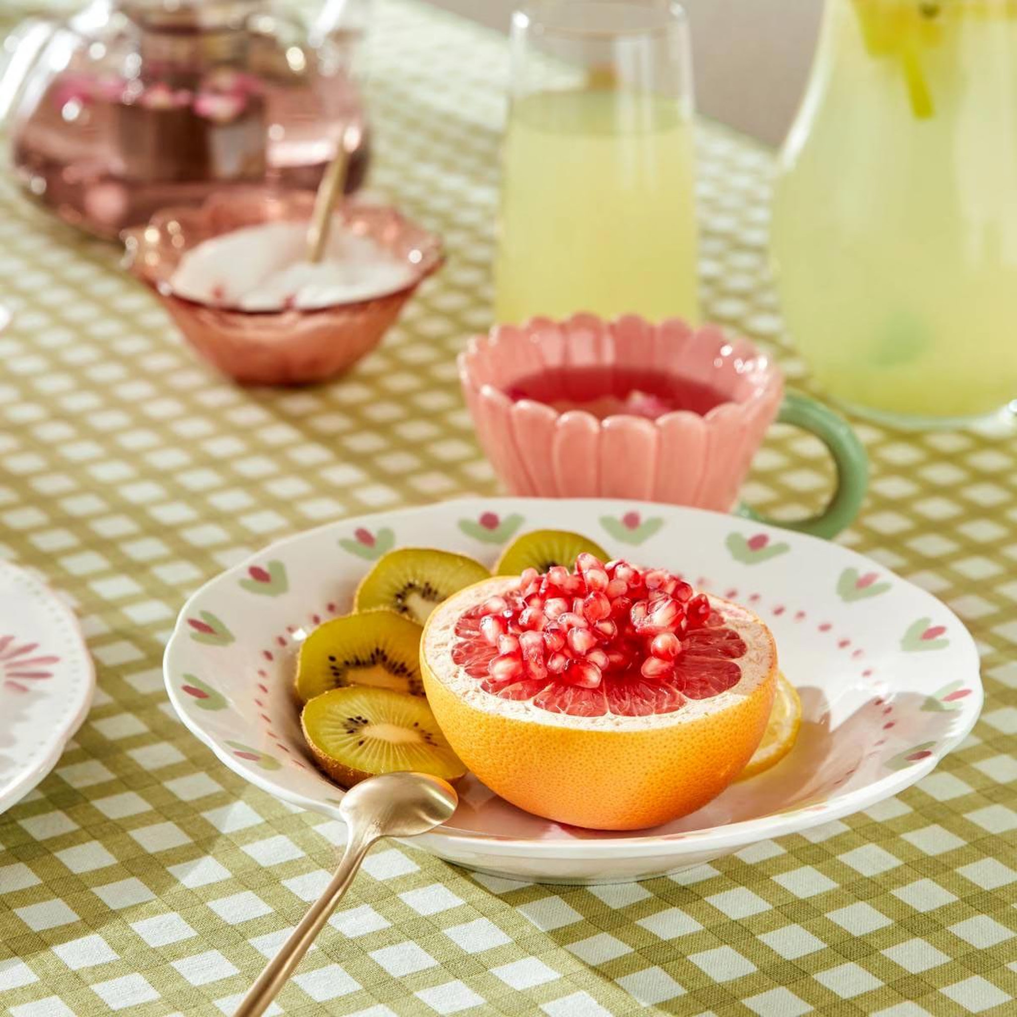 Voir la diapositive 4 : SECRET DE GOURMET Lot de 6 assiettes creuses  fleur de rose  23cm multicolore