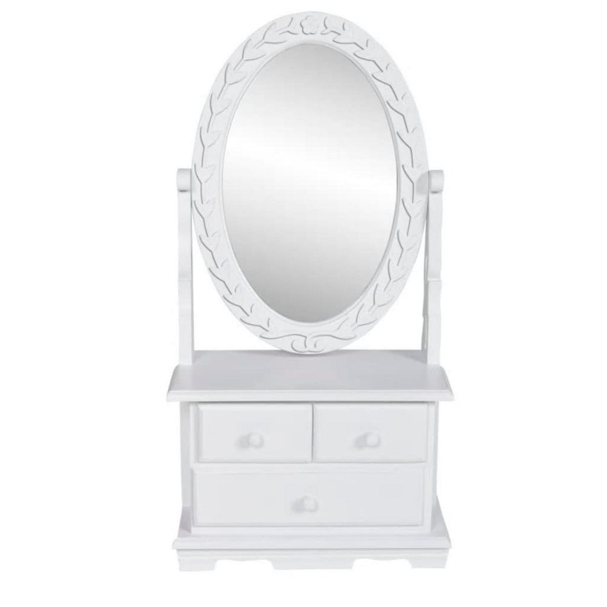 VIDAXL Coiffeuse avec miroir pivotant ovale MDF