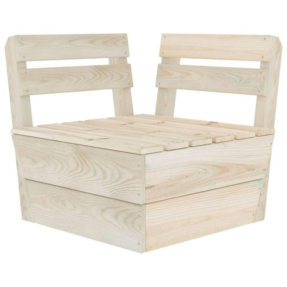 VIDAXL Canape palette a 4 places de jardin Bois d'epicea impregne