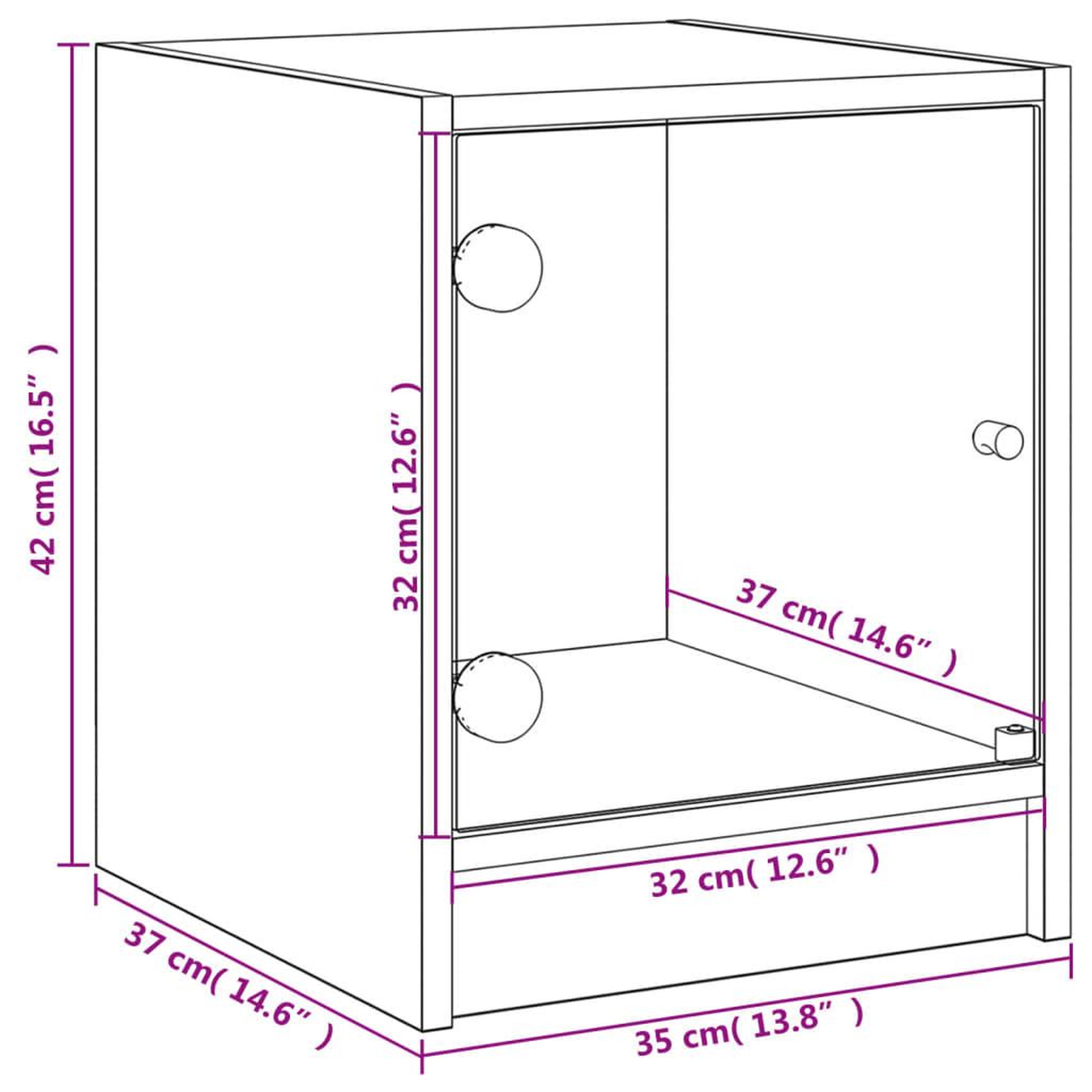 Voir la diapositive 6 : VIDAXL Tables de chevet et portes vitrees 2pcs sonoma gris 35x37x42cm