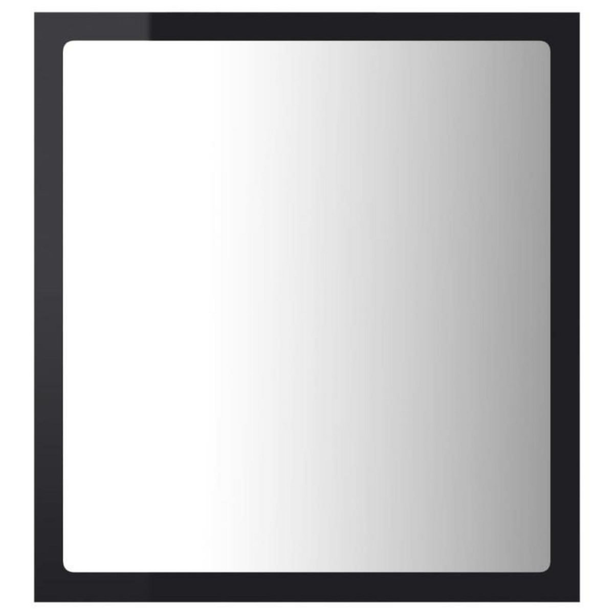 VIDAXL Miroir LED de salle de bain Noir brillant 40x8,5x37cm Acrylique