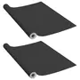 VIDAXL Films autoadhesifs pour meubles 2 pcs Noir 500x90 cm PVC