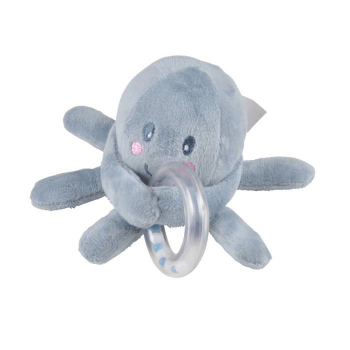 Paris Prix Doudou avec Anneau Billes  Pieuvre  12cm Bleu