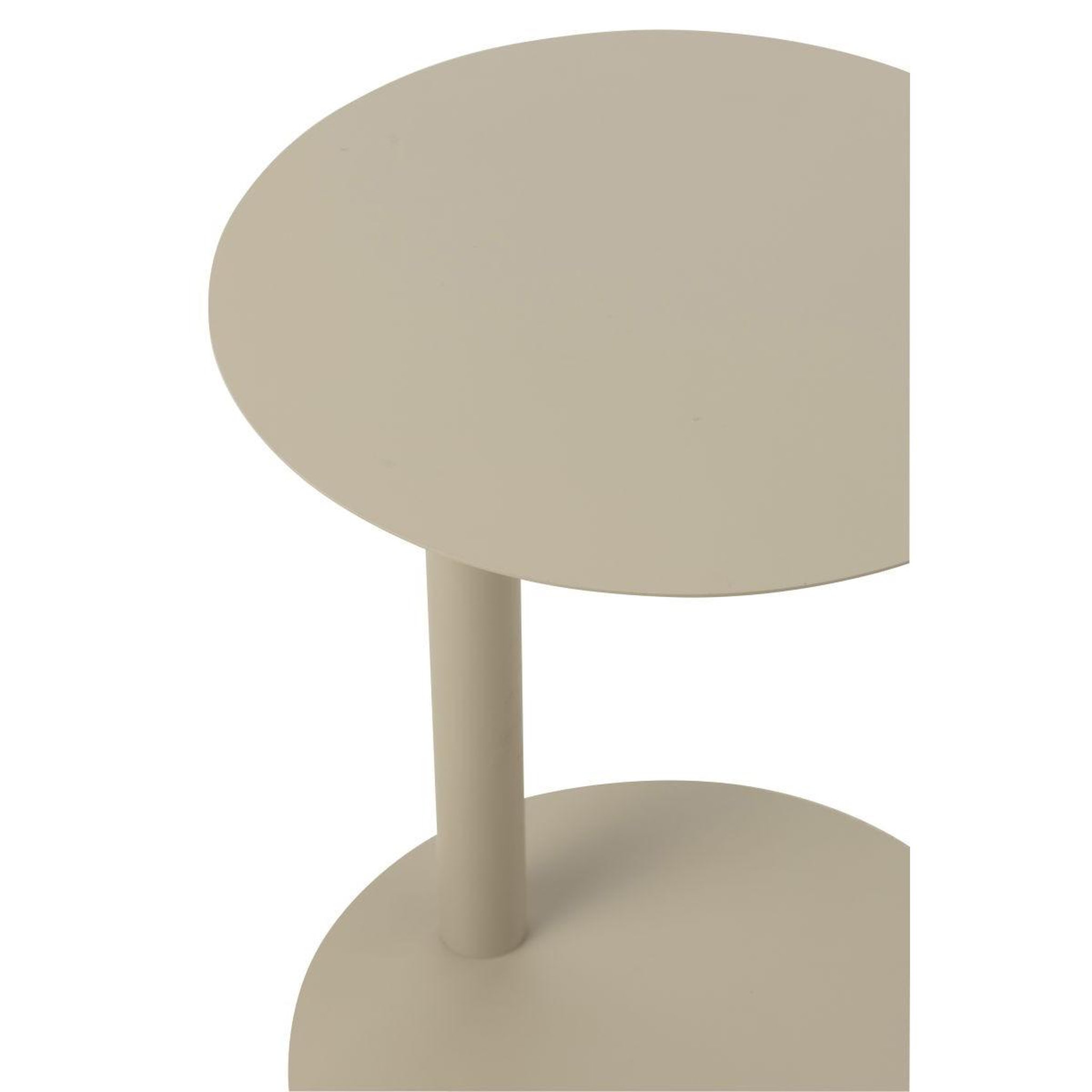 Voir la diapositive 5 : J-LINE Table d'appoint ronde en métal  reva  50cm beige