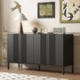 Voir la diapositive 5 : MERAX Buffet 4 porte(s) 0 tiroir(s) - 145 cm noir mdf