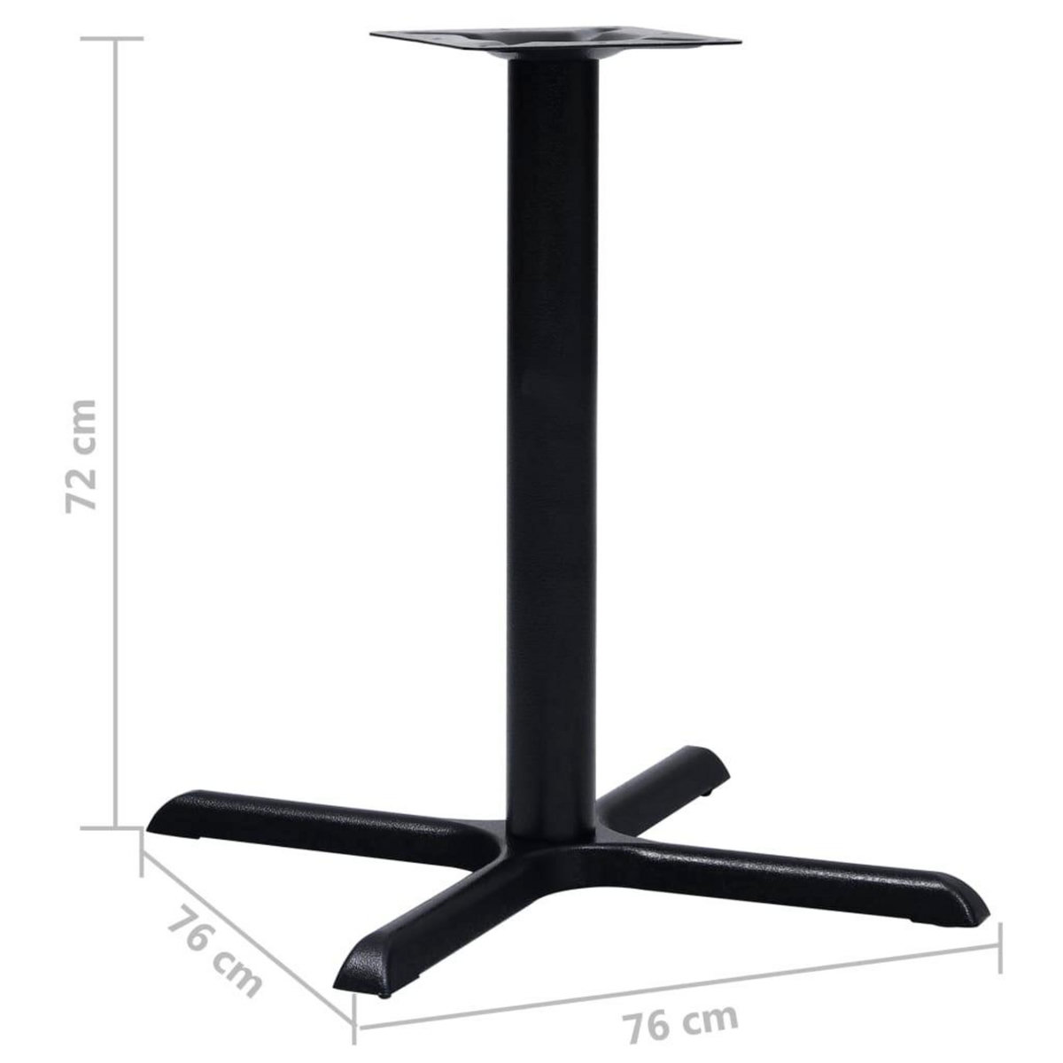 VIDAXL Pied de table de bistro noir 76x76x72 cm fonte