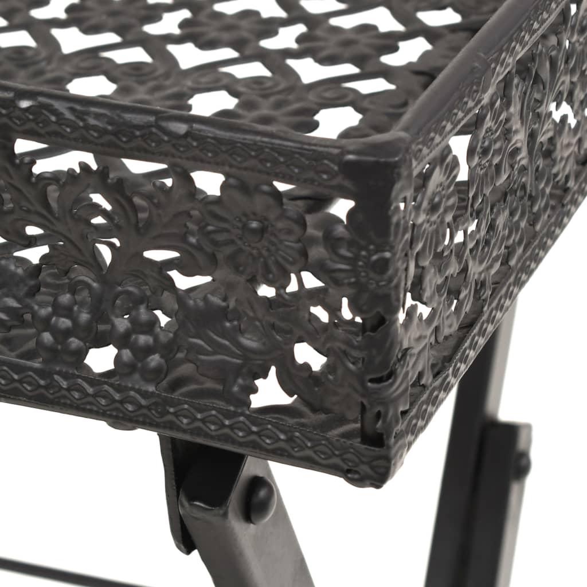 Voir la diapositive 5 : VIDAXL Table a the pliante style vintage metal 58 x 35 x 72 cm noir