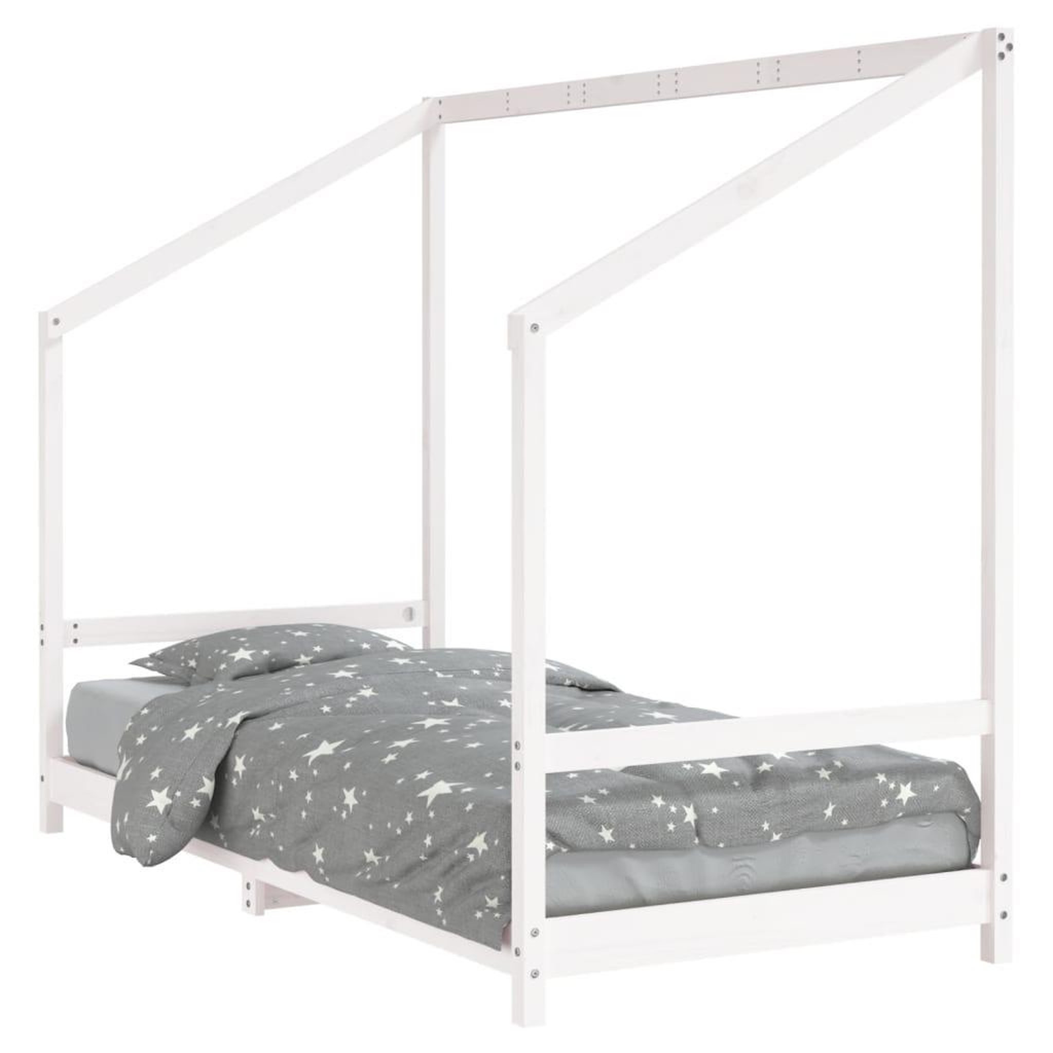 Voir la diapositive 2 : VIDAXL Cadre de lit pour enfants blanc 90x190 cm bois de pin massif