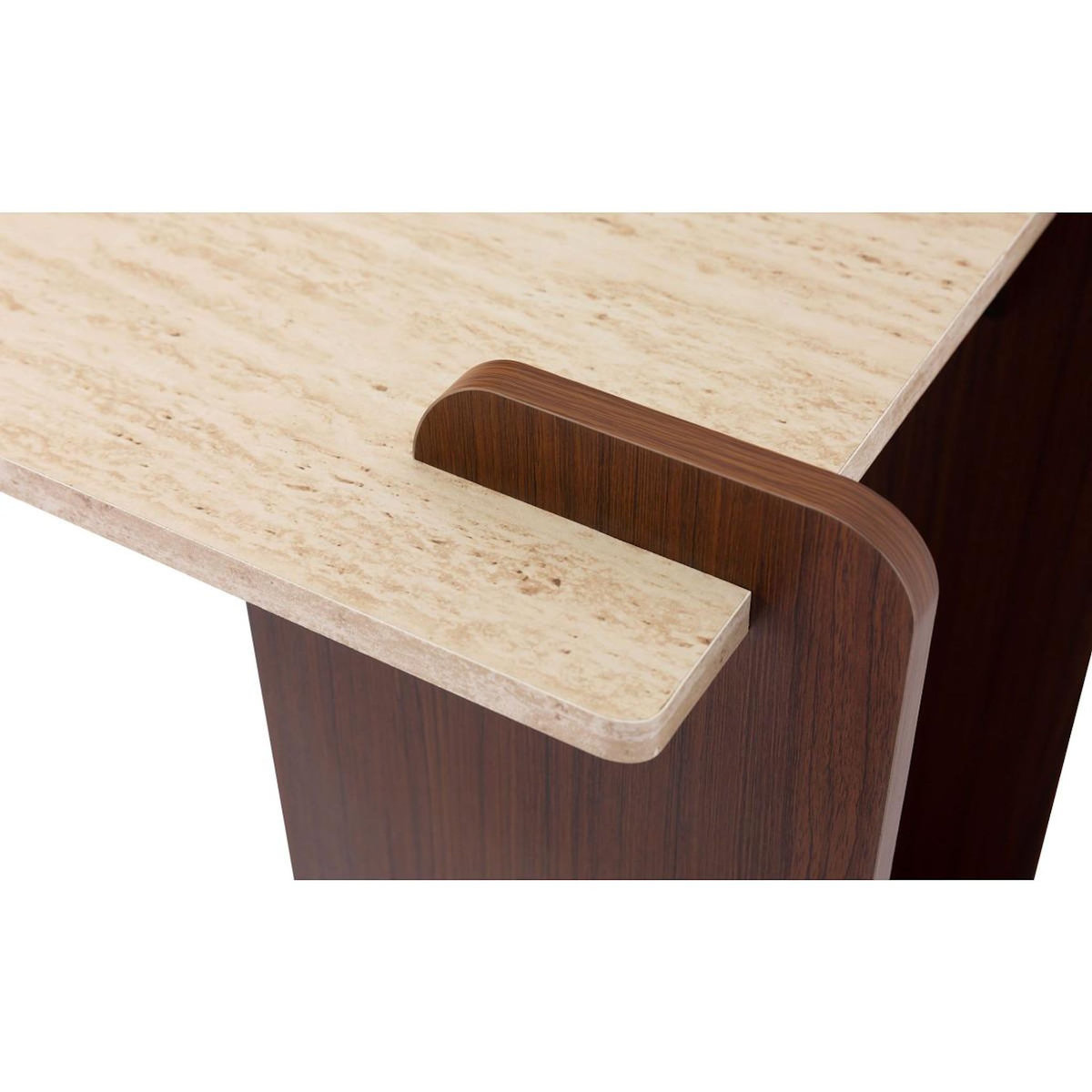 Paris Prix Console Effet Travertin  Misty  120cm Beige & Marron