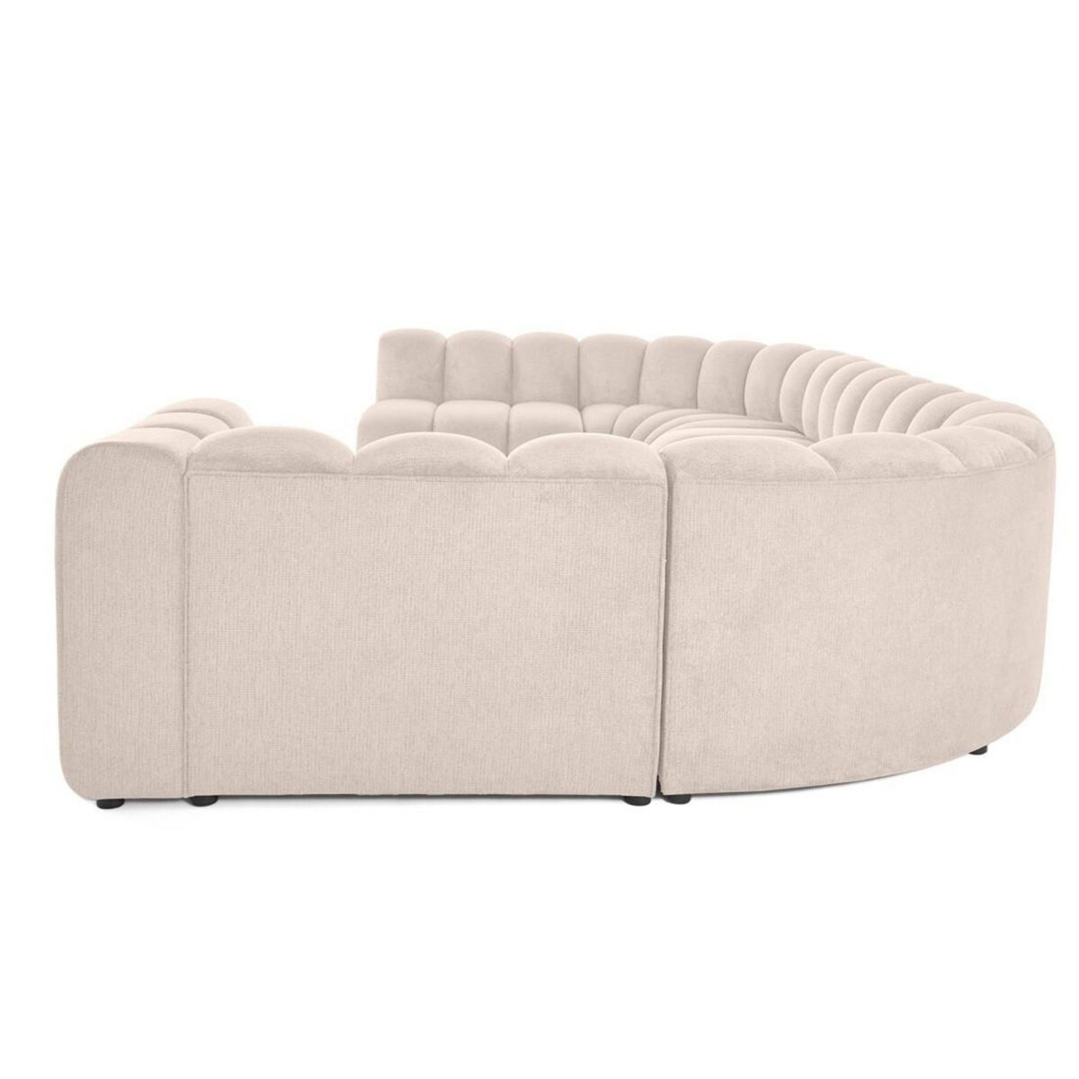LISA DESIGN Debbie - canapé modulable panoramique d'angle gauche 7 places en tissu texturé