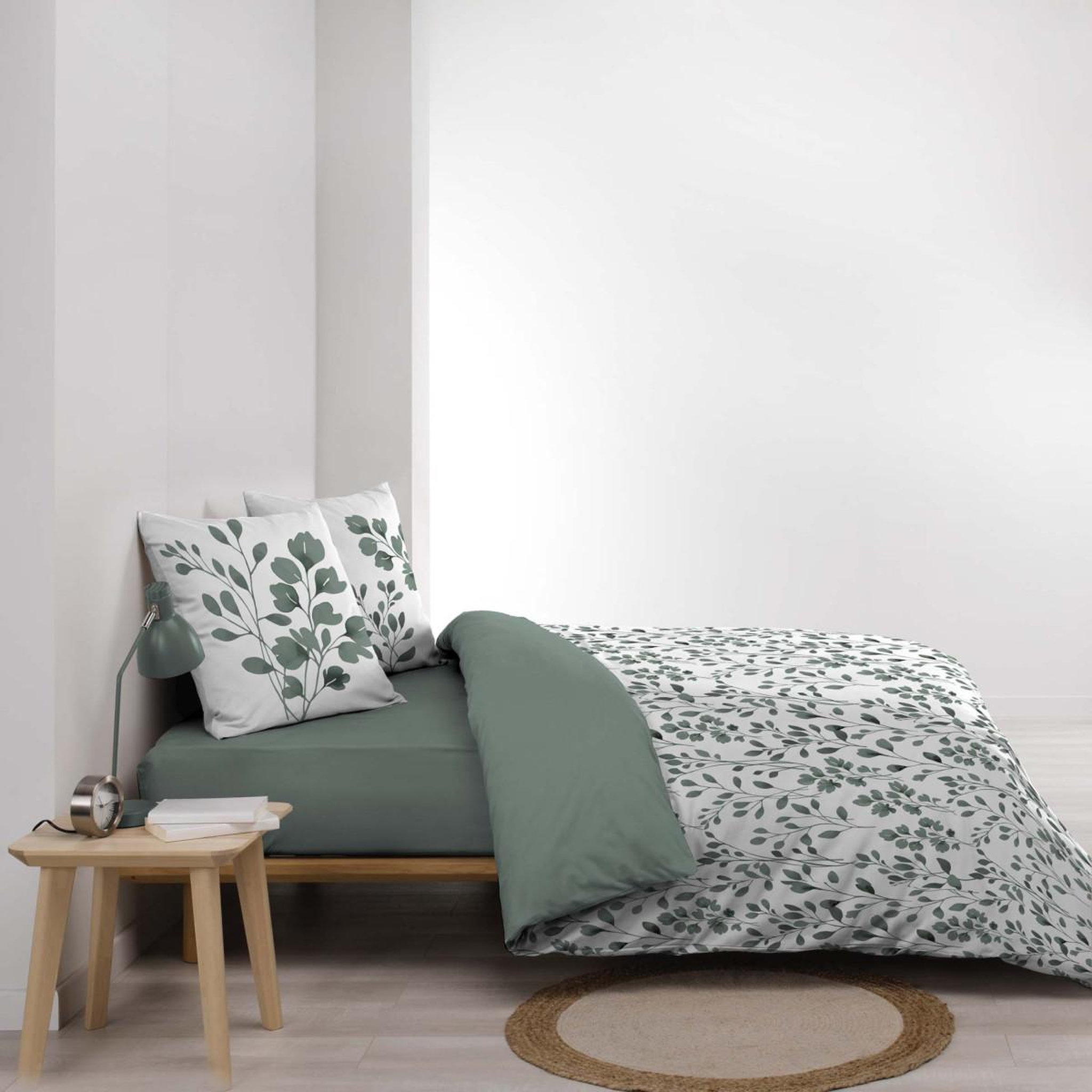 Voir la diapositive 3 : Douceur d'Intérieur Parure de lit 3 pièces  maiwen  240x220cm vert sauge