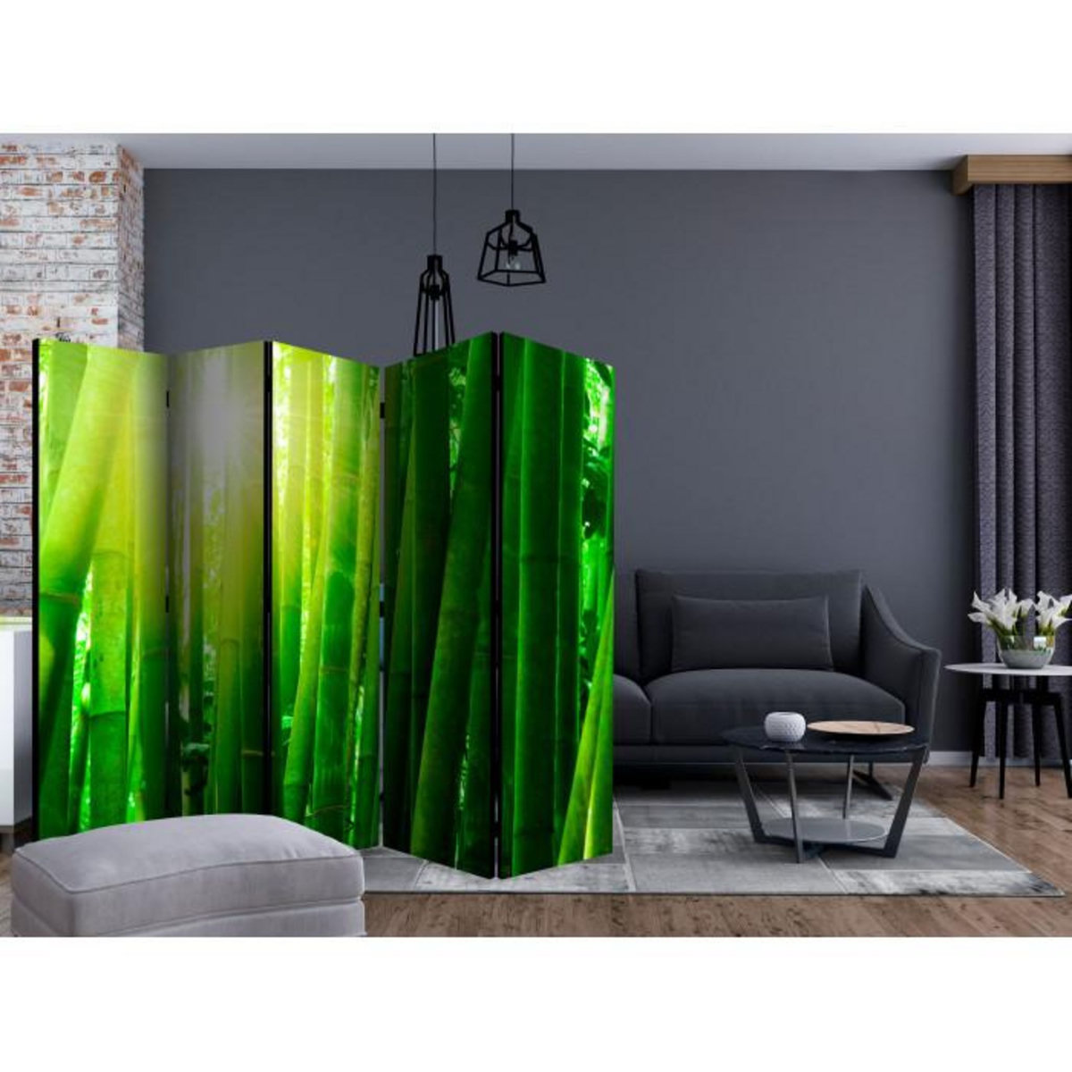 Paris Prix Paravent 5 Volets  Sun & Bamboo II  172x225cm