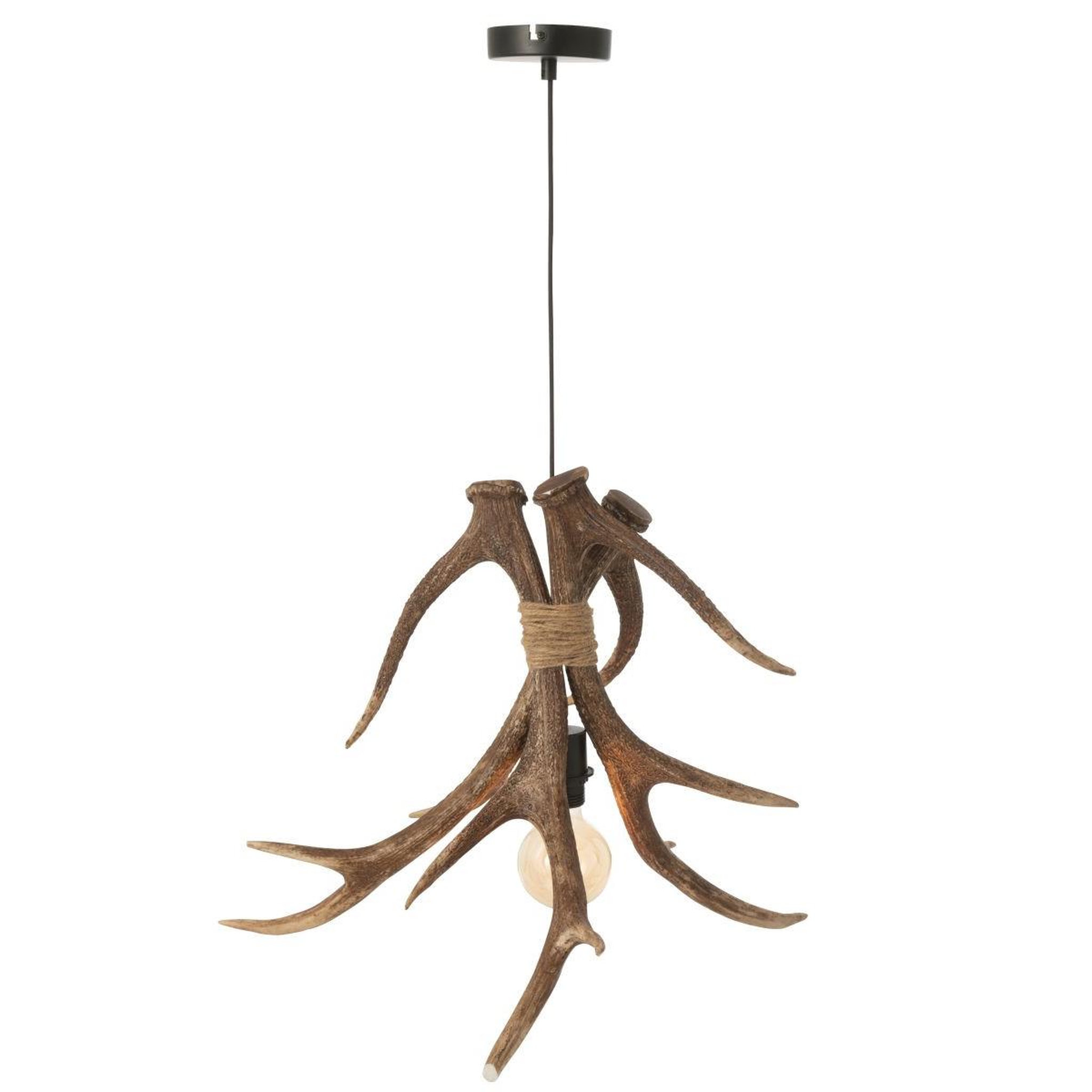Voir la diapositive 2 : J-LINE Lampe suspension branches  antlers  56cm marron
