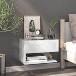 VIDAXL Table de chevet murale Blanc