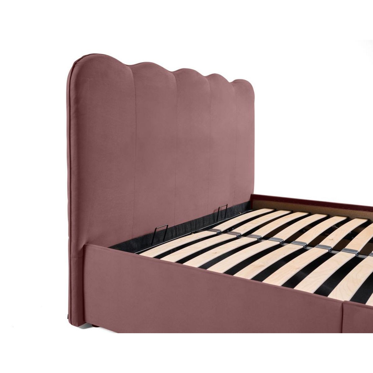BEST MOBILIER Kahlo - lit coffre - 160x200 - en velours - sommier inclus
