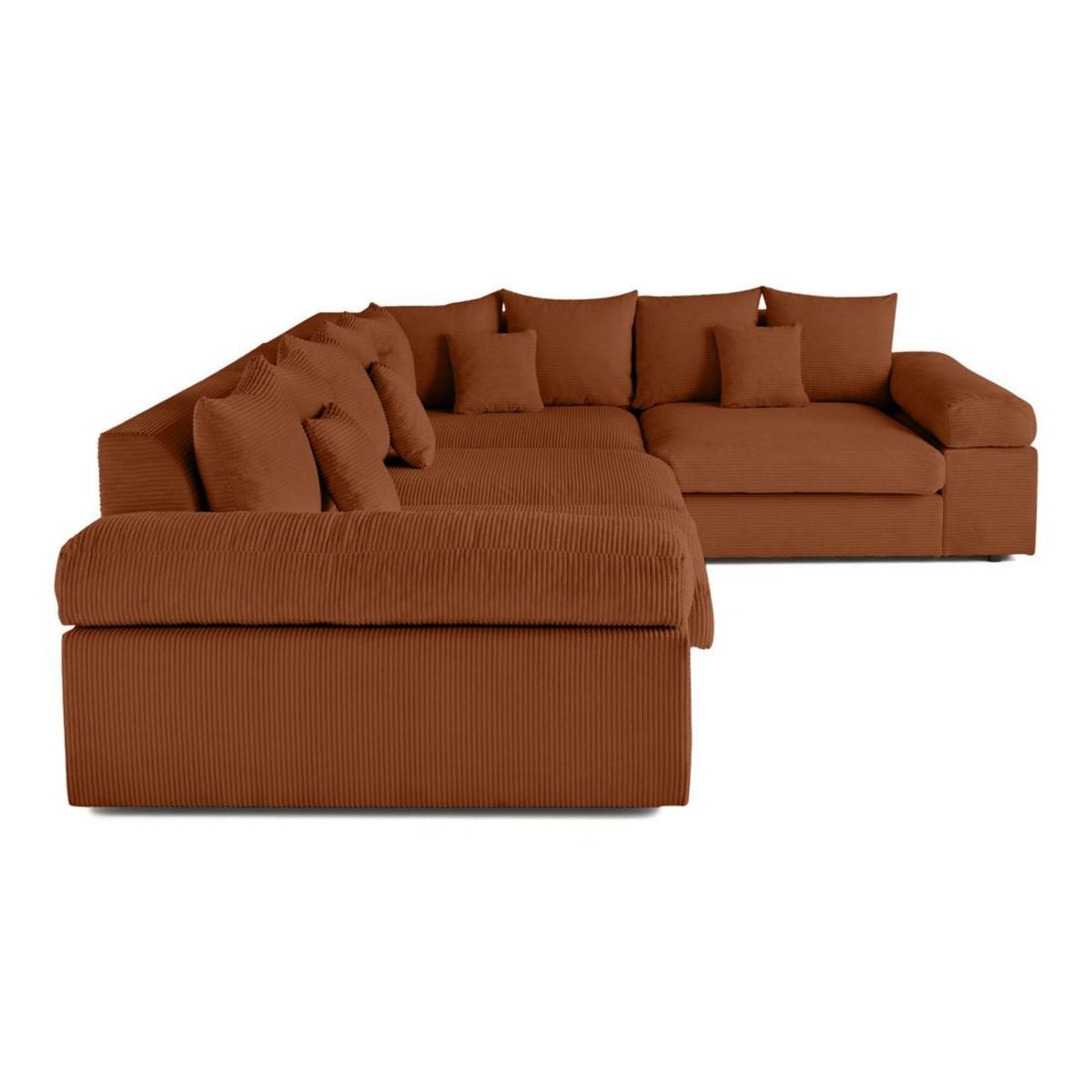 LISA DESIGN Aspen - canapé d'angle réversible 5 places - assise profonde - en velours côtelé